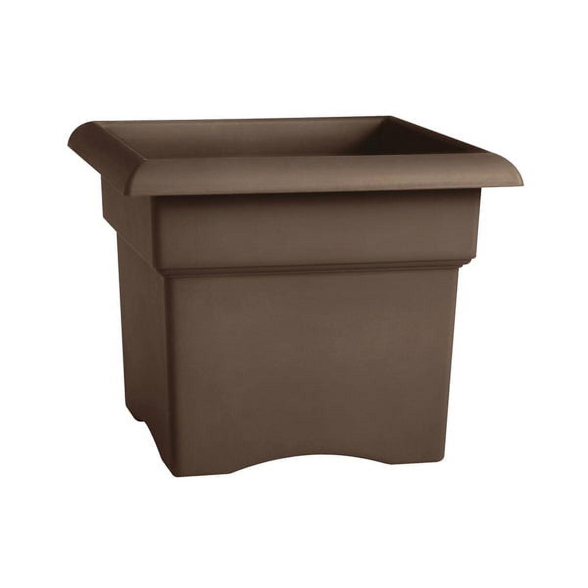 Chocolate Brown 18" Square Deck Box Planter