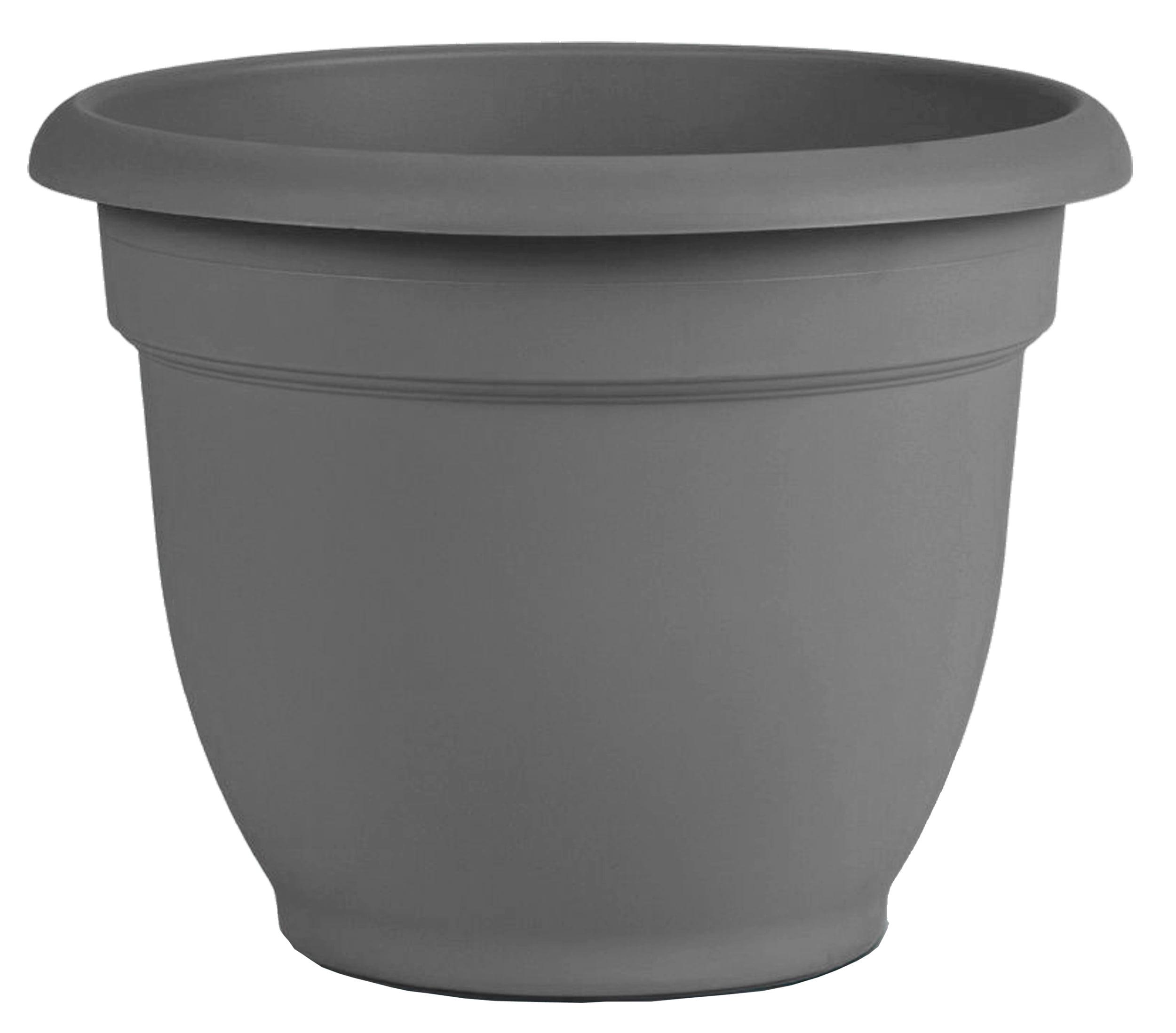 Ariana Charcoal Gray 6" Round Self-Watering Planter