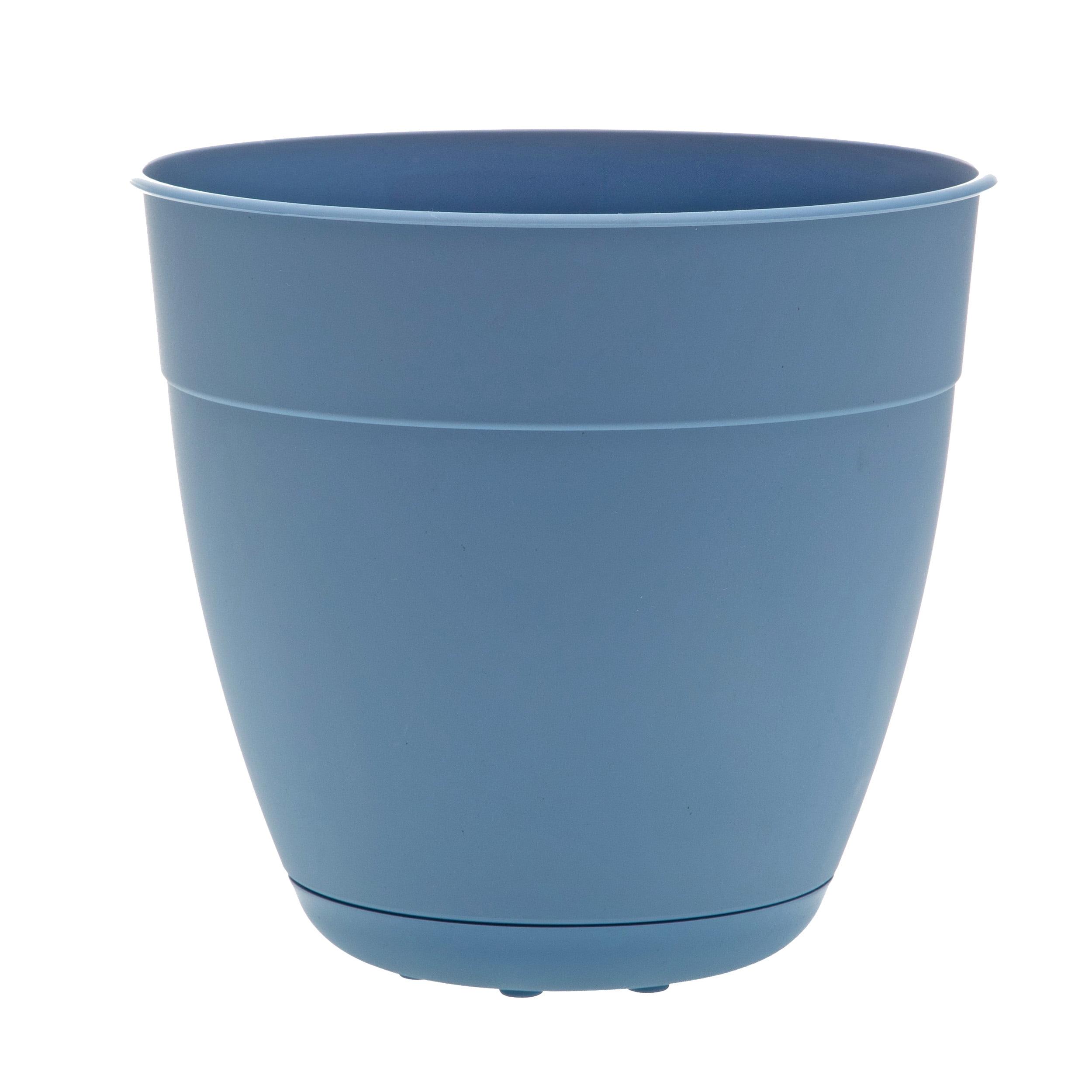 Bloem Dayton 7.5 in. H X 8 in. D Plastic Planter Ocean Blue