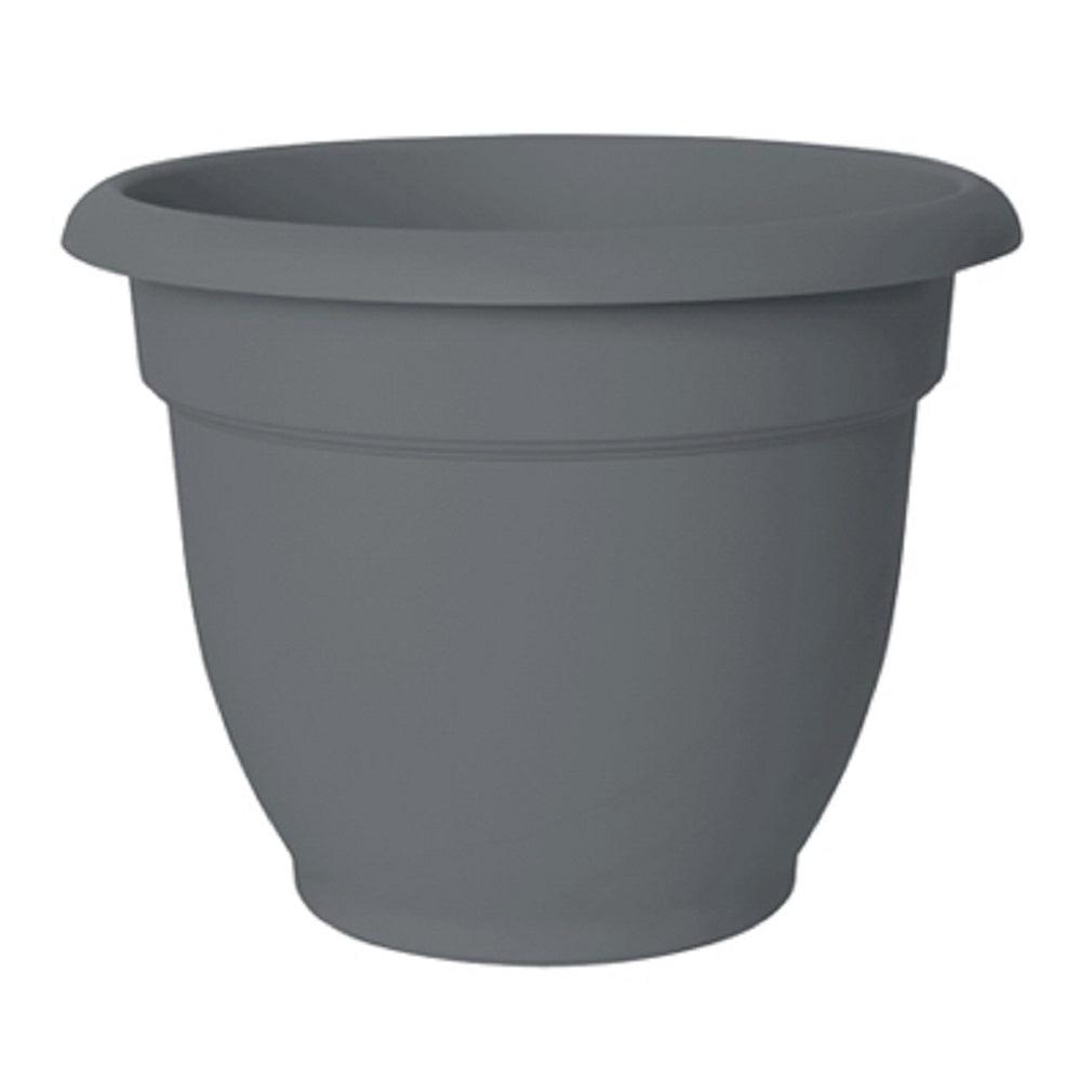 Bloem Ariana Pot Planter: 12" - Charcoal - Durable Resin Pot, For Indoor and Outdoor Use, Gardening, Self Watering Disk Included, 3 Gallon Capacity