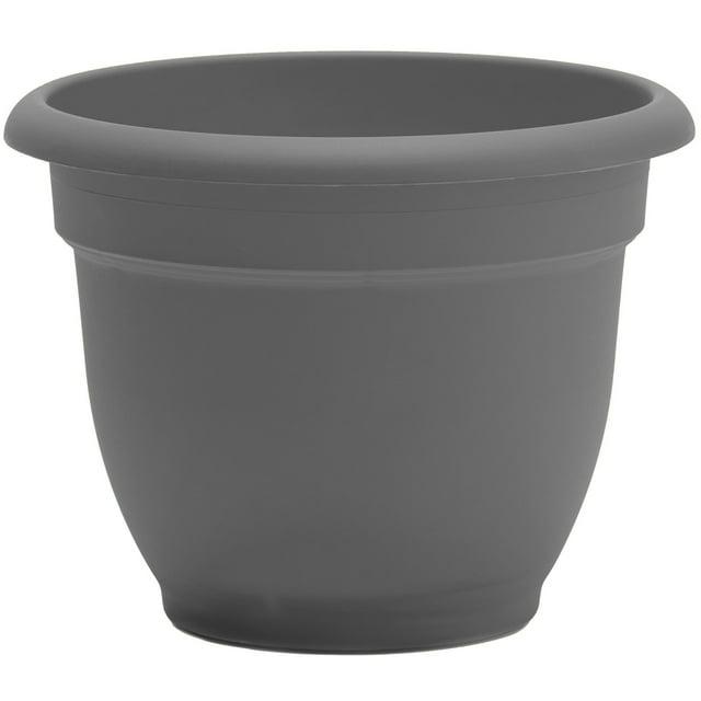 Bloem Ariana 12 in. D Polyresin Planter Charcoal