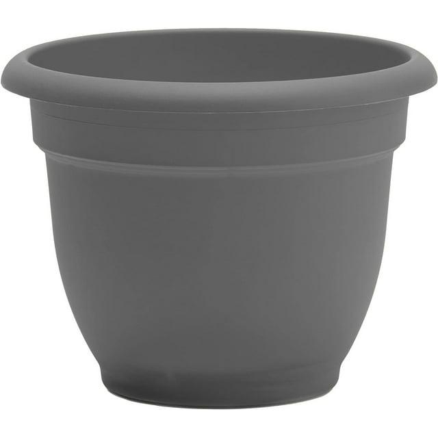 Bloem Ariana 12 in. D Polyresin Planter Charcoal