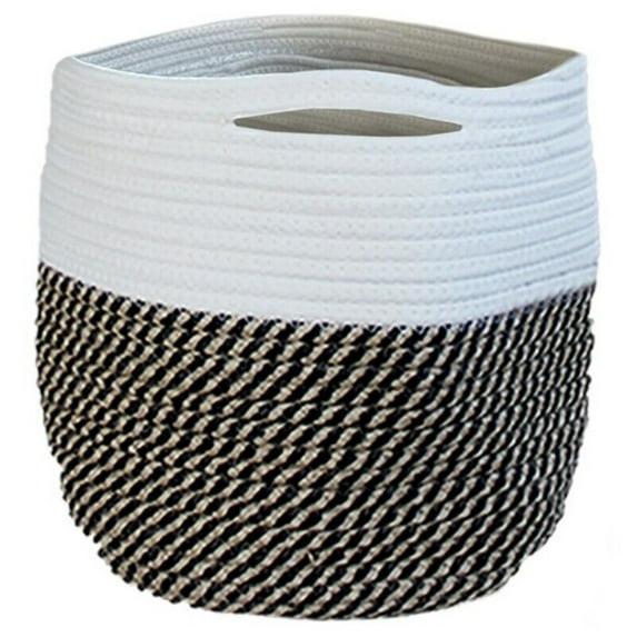 Bloem Bloembagz Fabric Cotton Planter Bag 10 x 10 Fabric Round Black & Tan