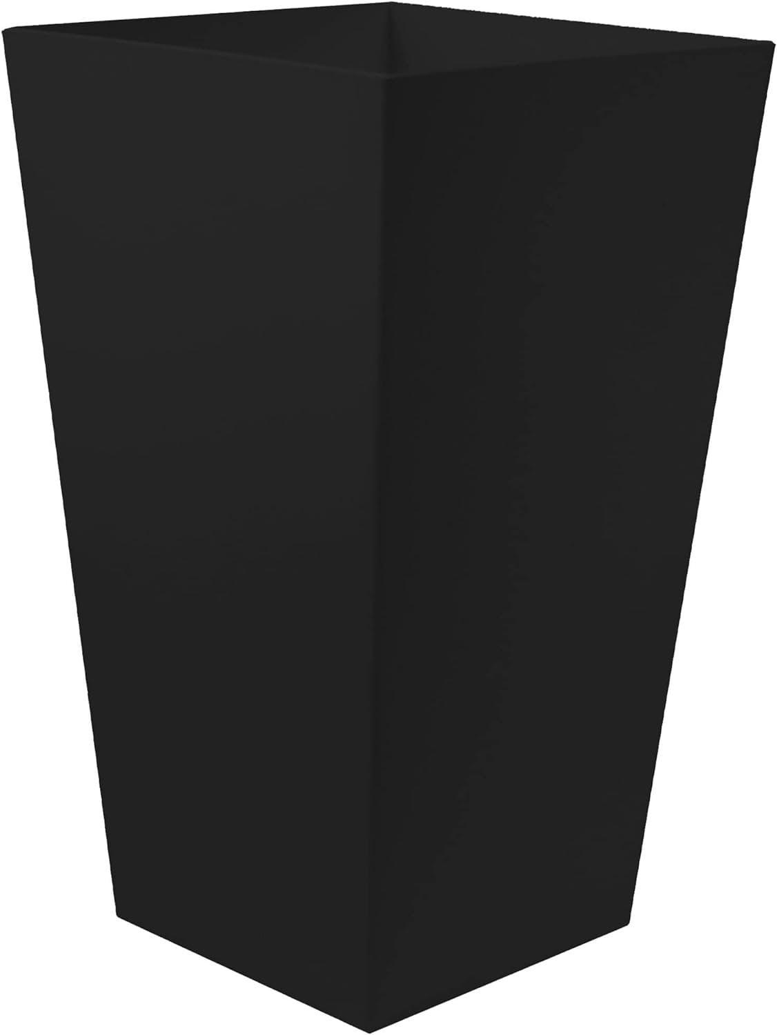 Finley Tall Black Recycled Plastic Self-Watering Planter 20"