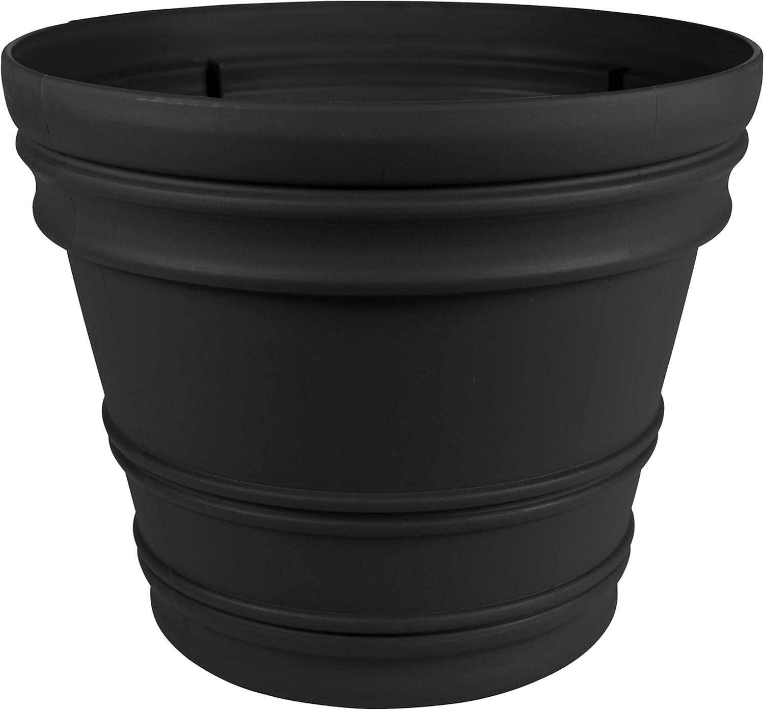 Bloem Rolled Rim Recycled Plastic Indoor/Outdoor Round Pot Planter