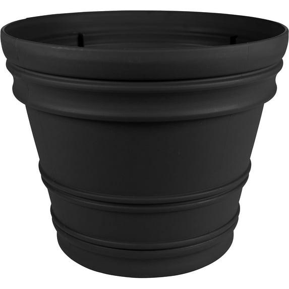 Bloem Rolled Rim Recycled Plastic Indoor/Outdoor Round Pot Planter