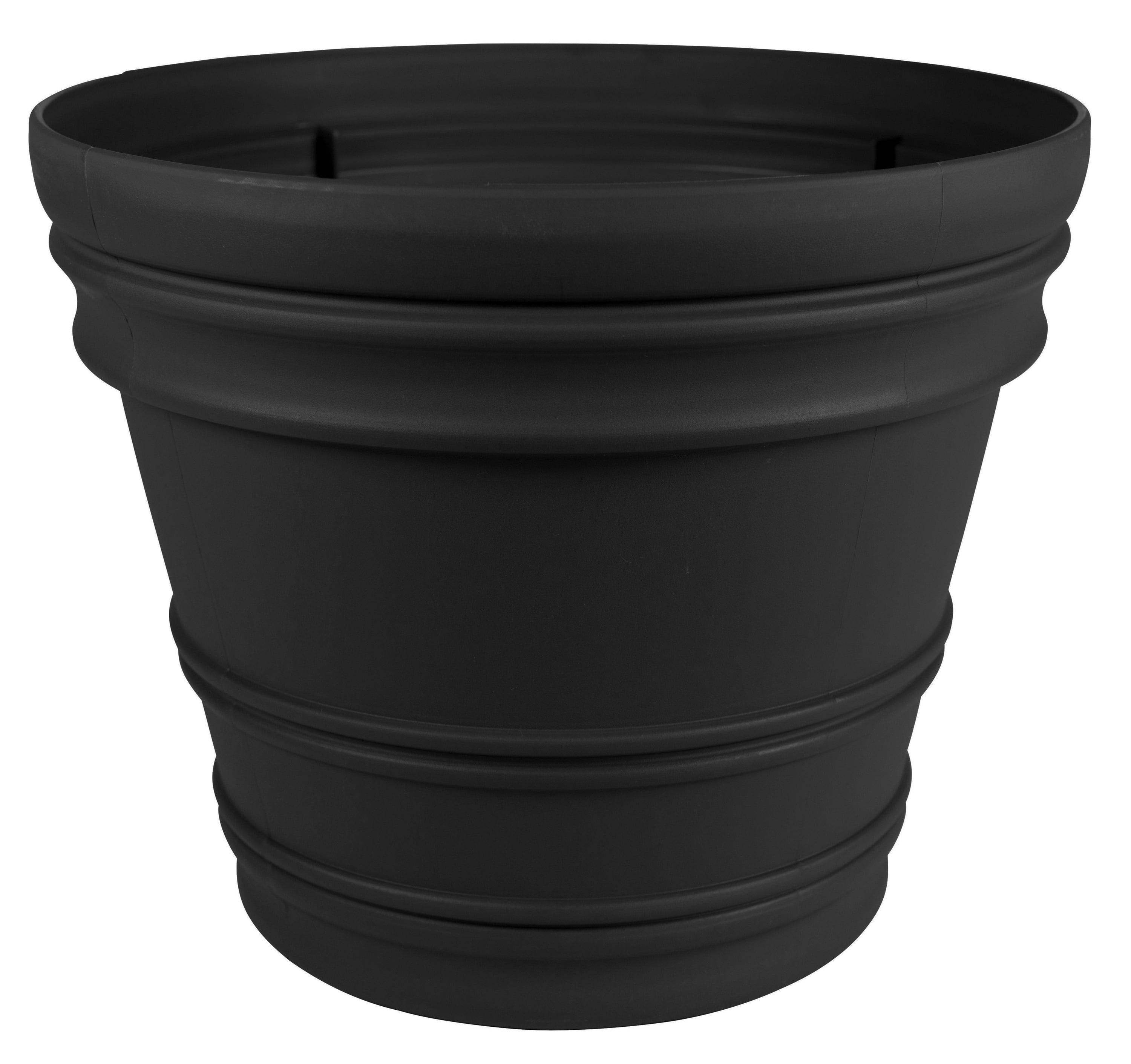 Bloem Rolled Rim Recycled Plastic Indoor/Outdoor Round Pot Planter