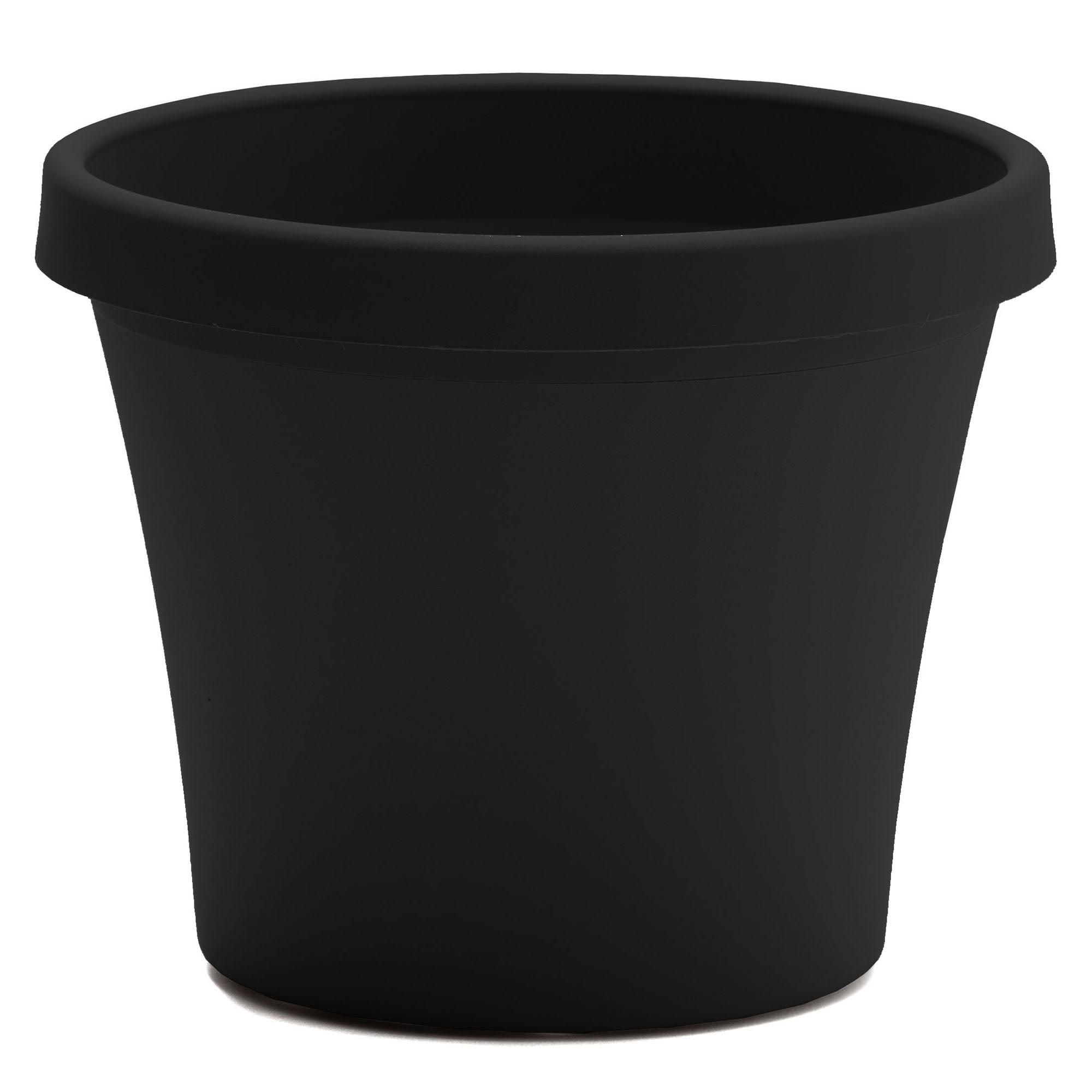 Bloem 12" Black Tapered Resin Planter with Drainage Holes