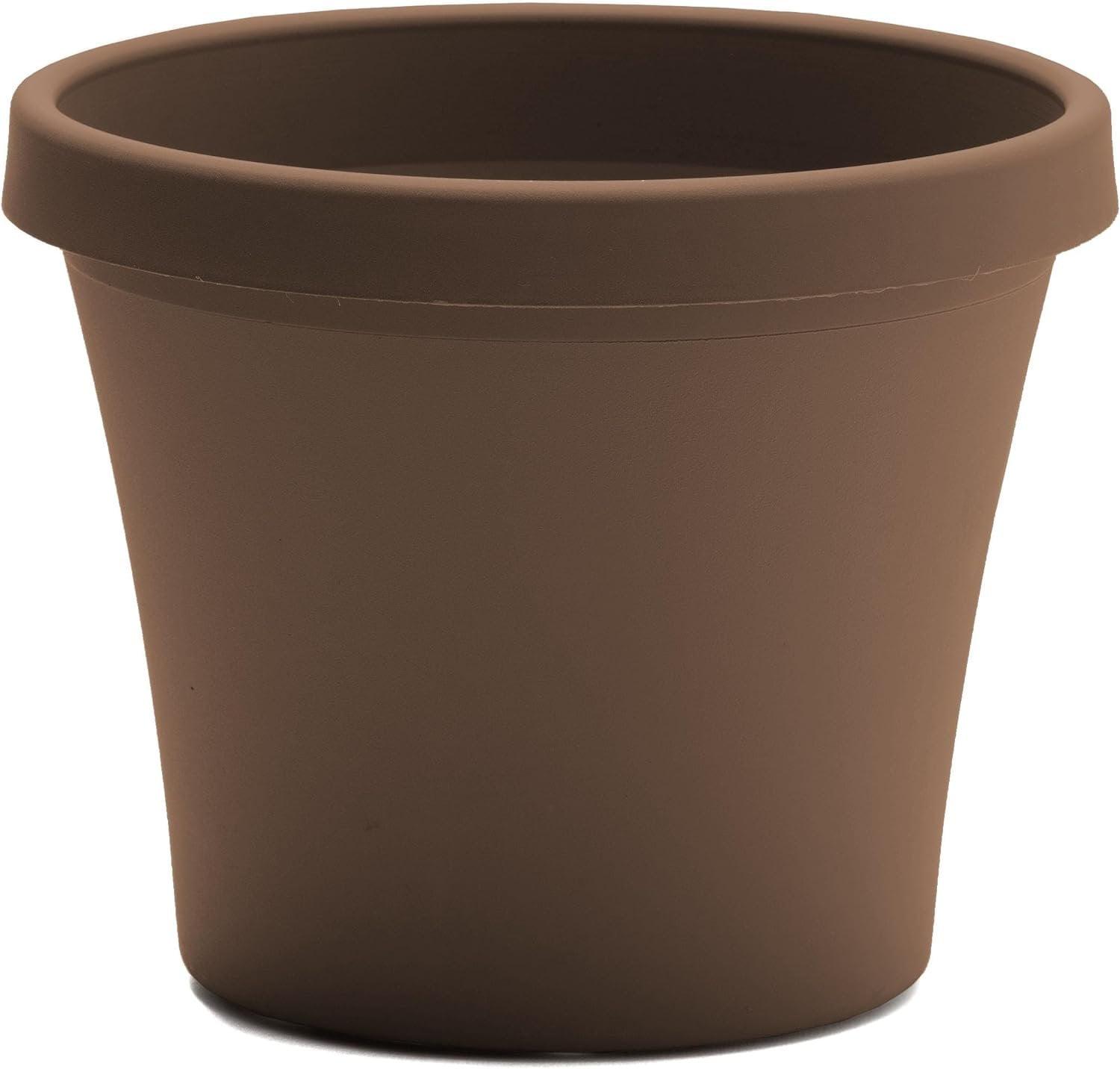 Chocolate Tapered Traditional Indoor Outdoor Planter