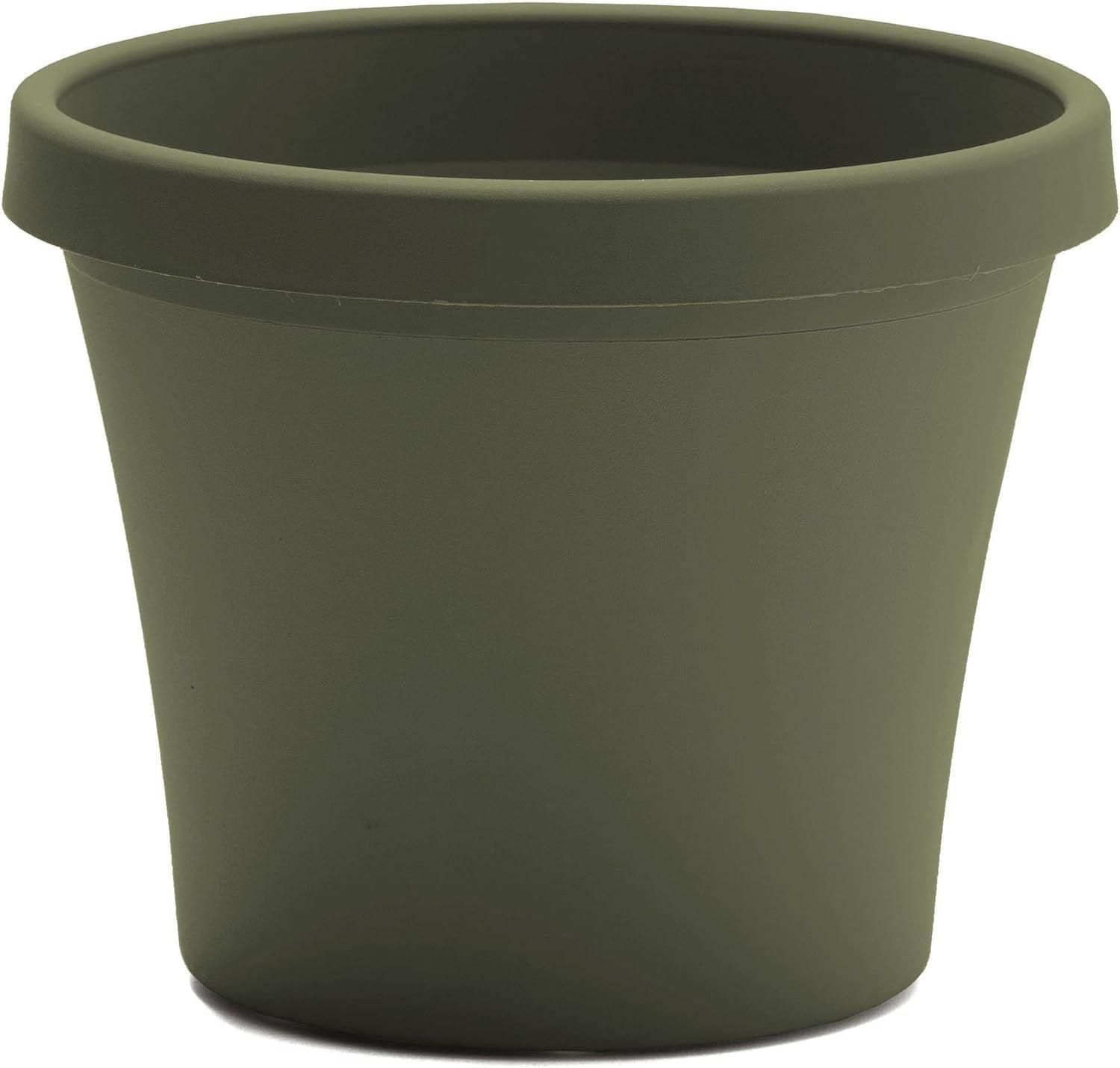 Thyme Green 20" Tapered Resin Planter with Drainage Holes