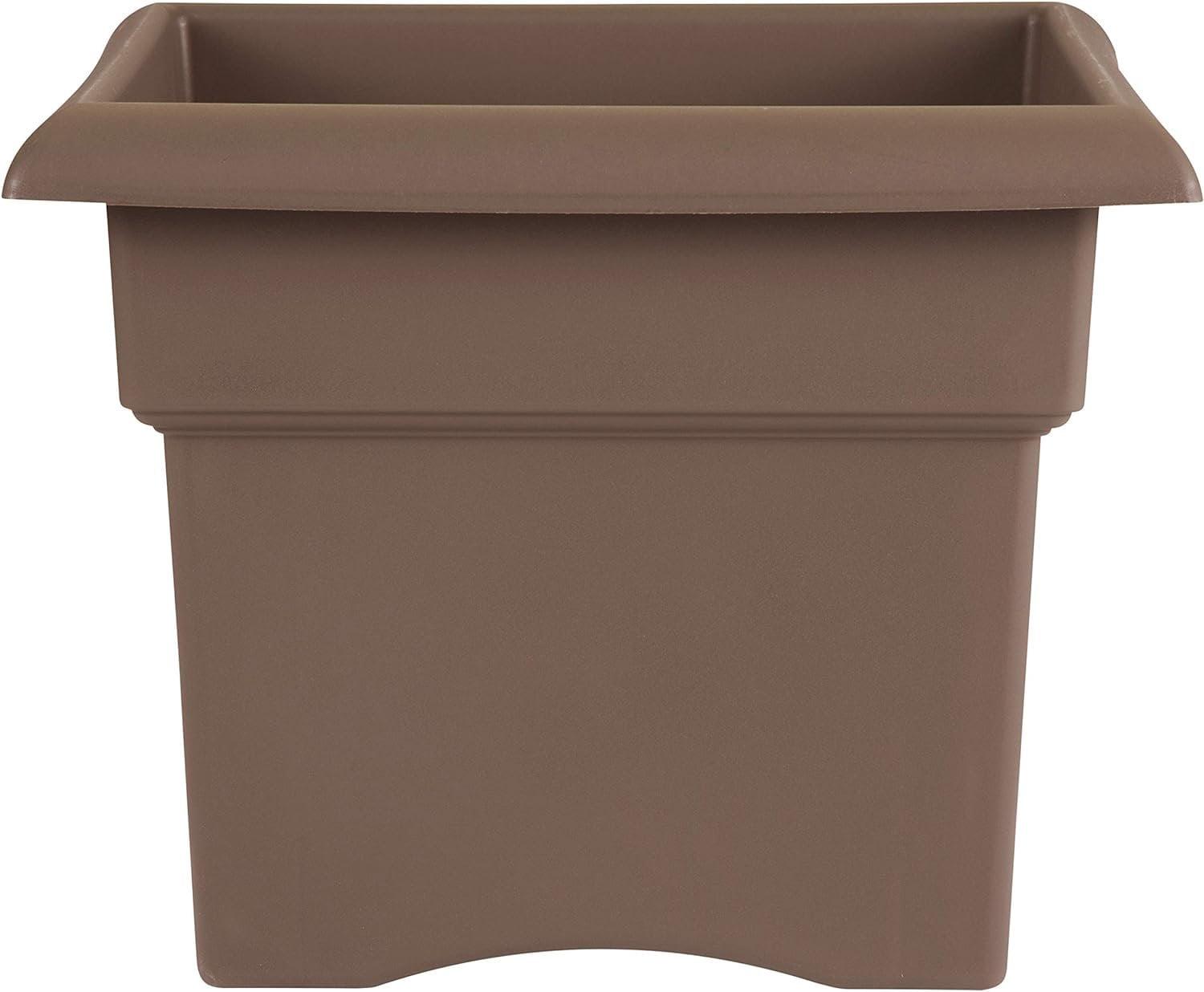 Chocolate Brown 18" Square Deck Box Planter