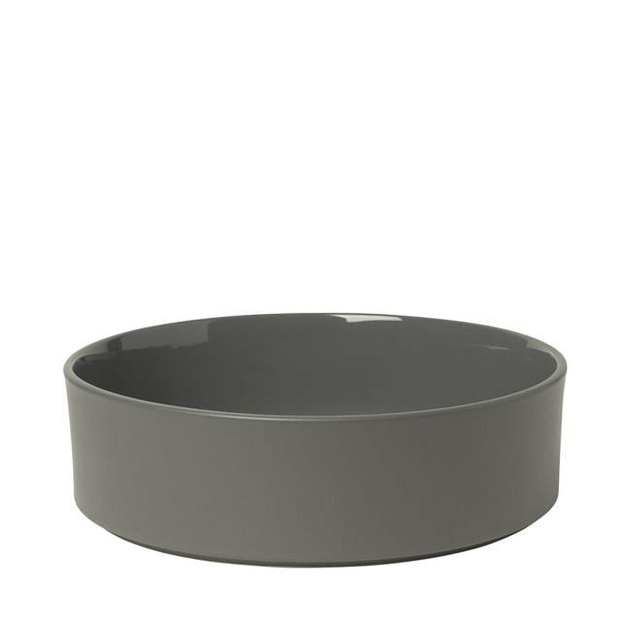 Pewter Ceramic Round Salad Serving Bowl 101oz