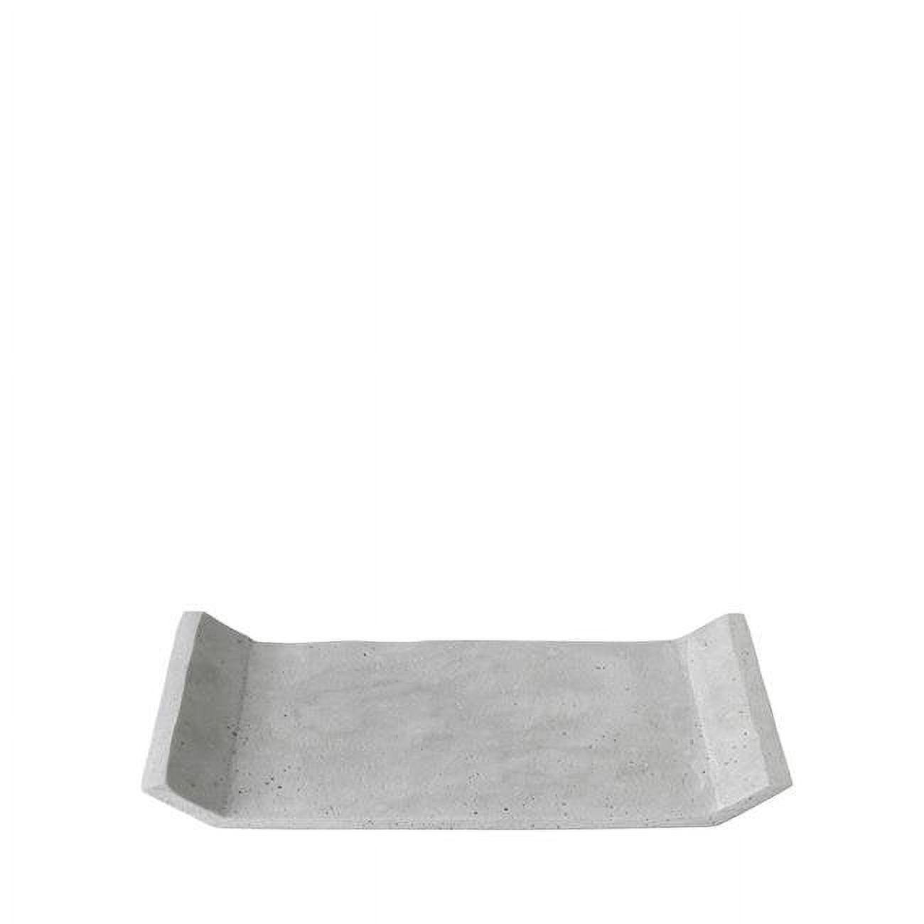 Lunar Essence 12" x 8" Light Grey Polystone Decorative Tray