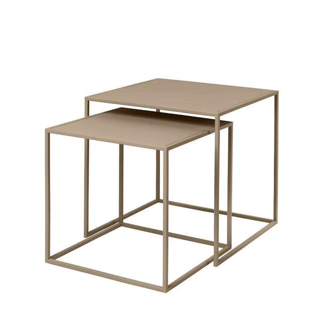 Nomad Square Powder-Coated Steel Nesting End Tables, Set of 2