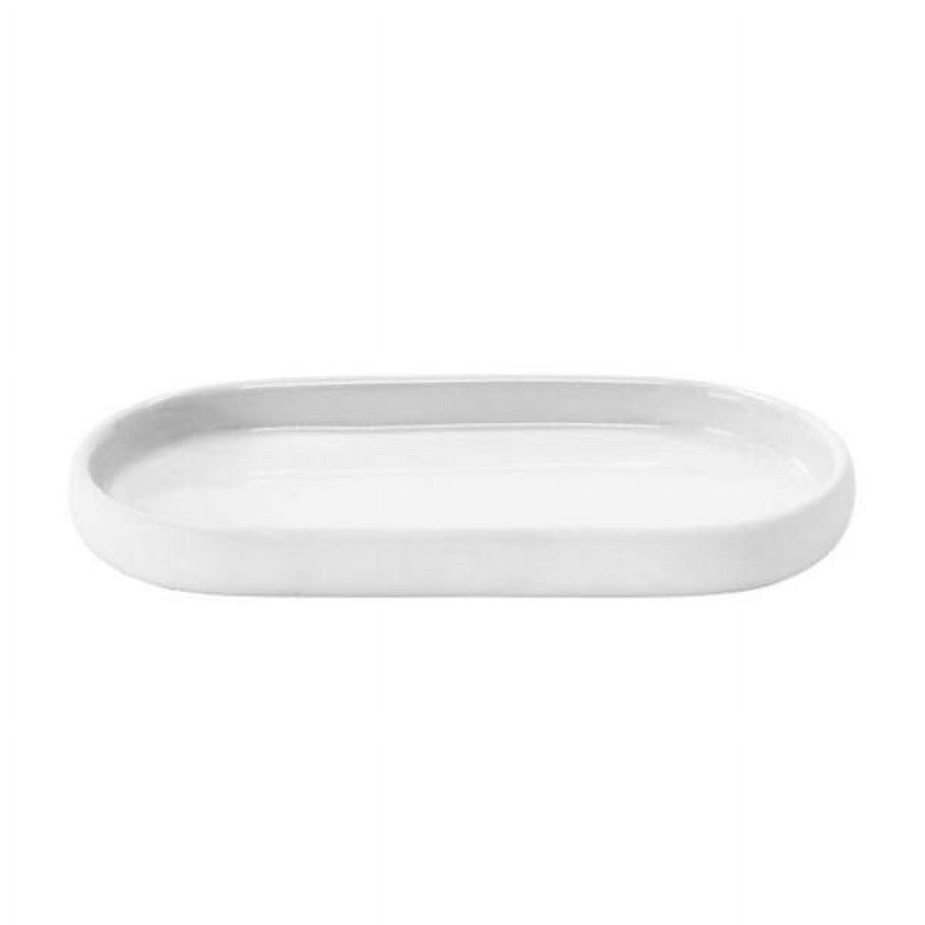 Sono Soft-Touch White Matte Oval Ceramic Bathroom Tray