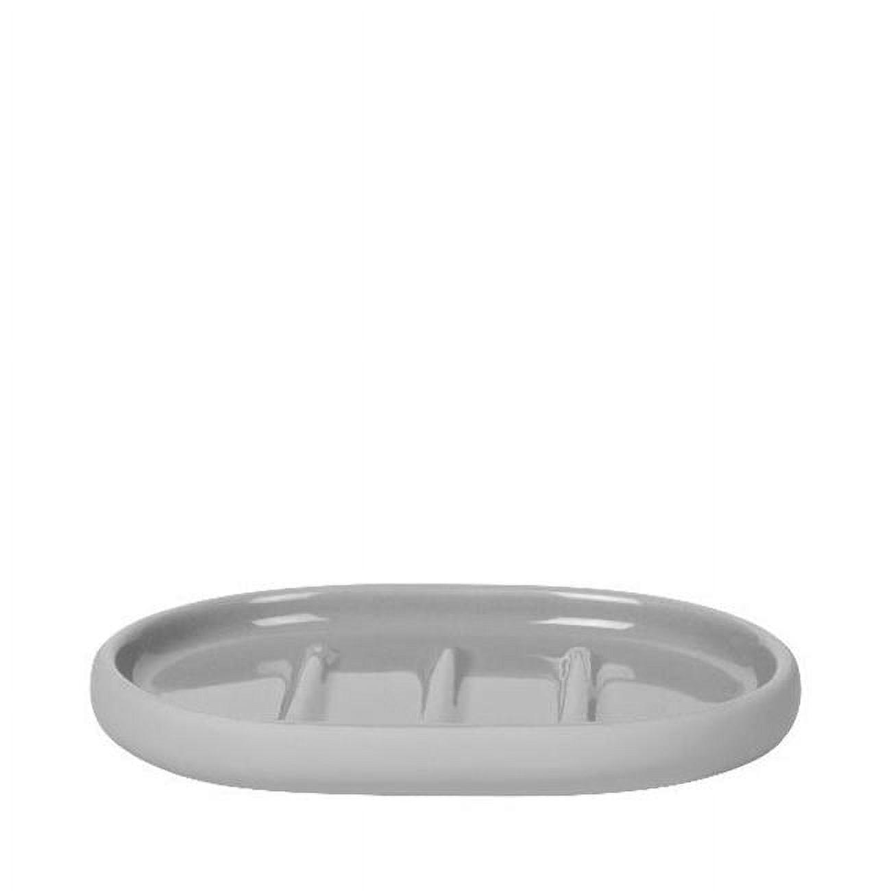 Sono Oval Ceramic Soap Dish in Moonbeam with Silk Matte Finish