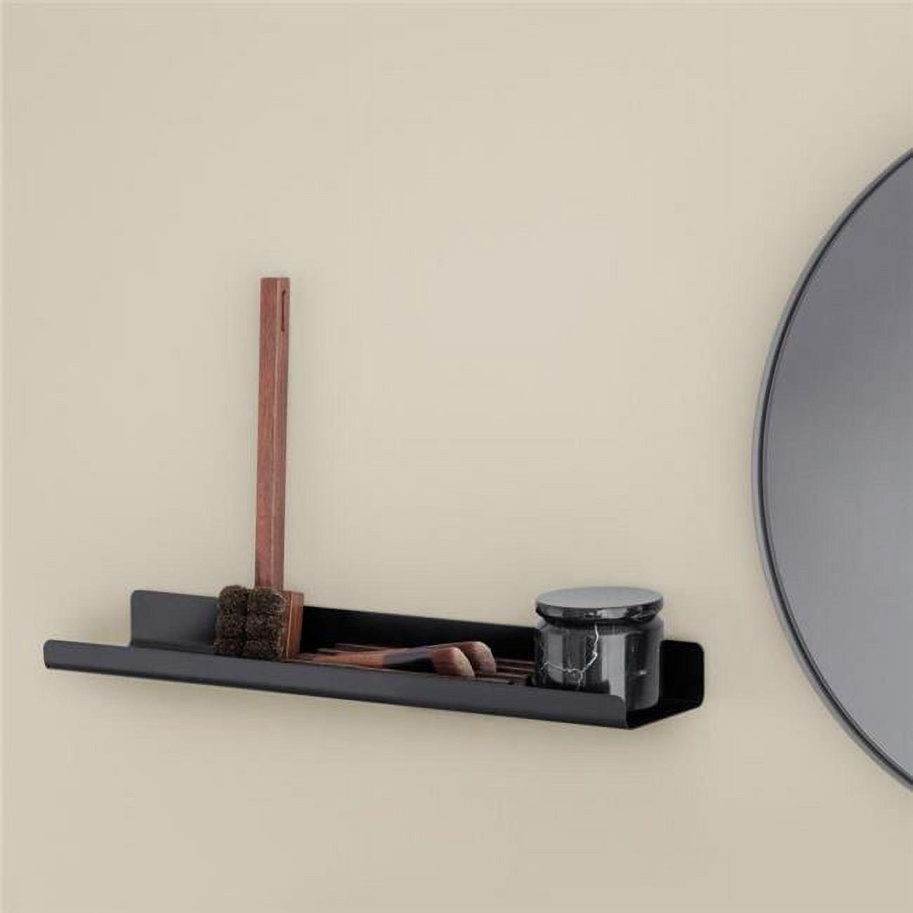 Elegant Modo Black Titanium-Coated Steel Floating Shelf