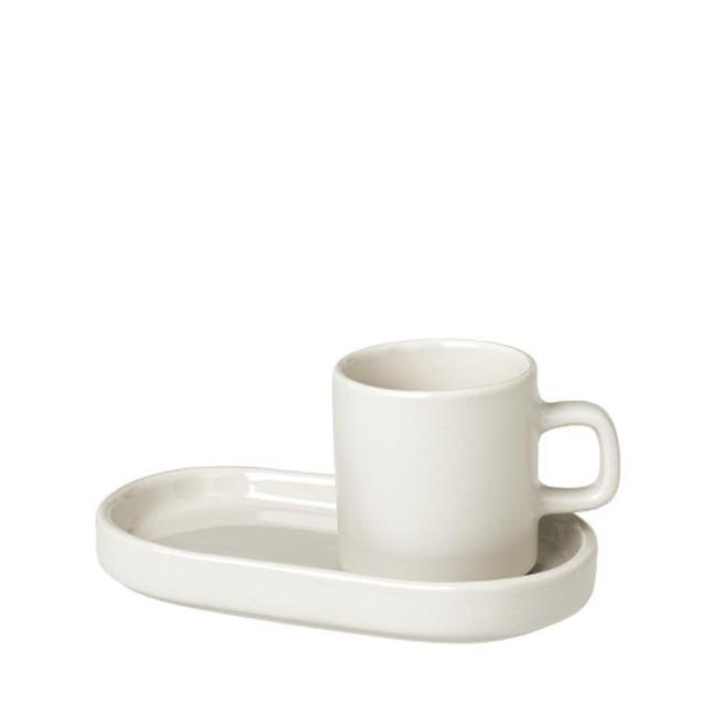 PILAR Stoneware Espresso Cup with Tray