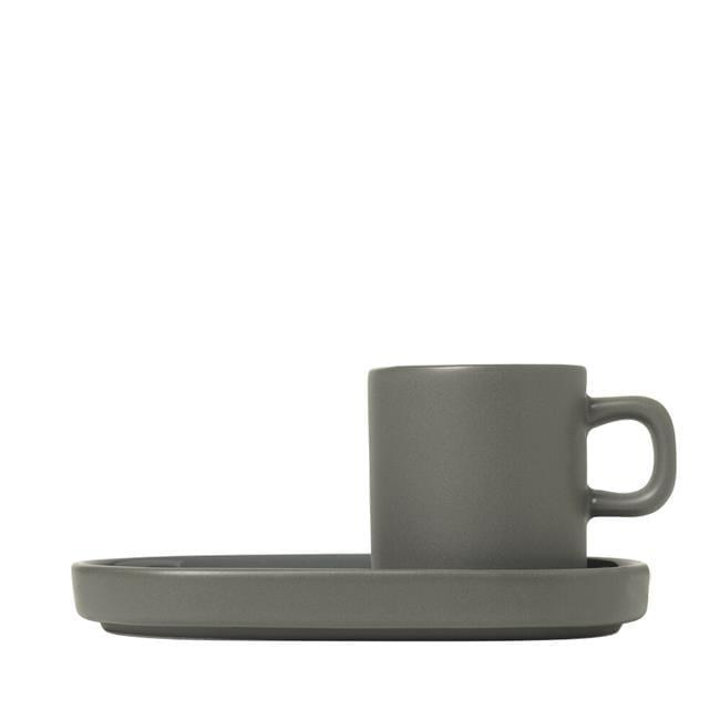 PILAR Stoneware Espresso Cup with Tray