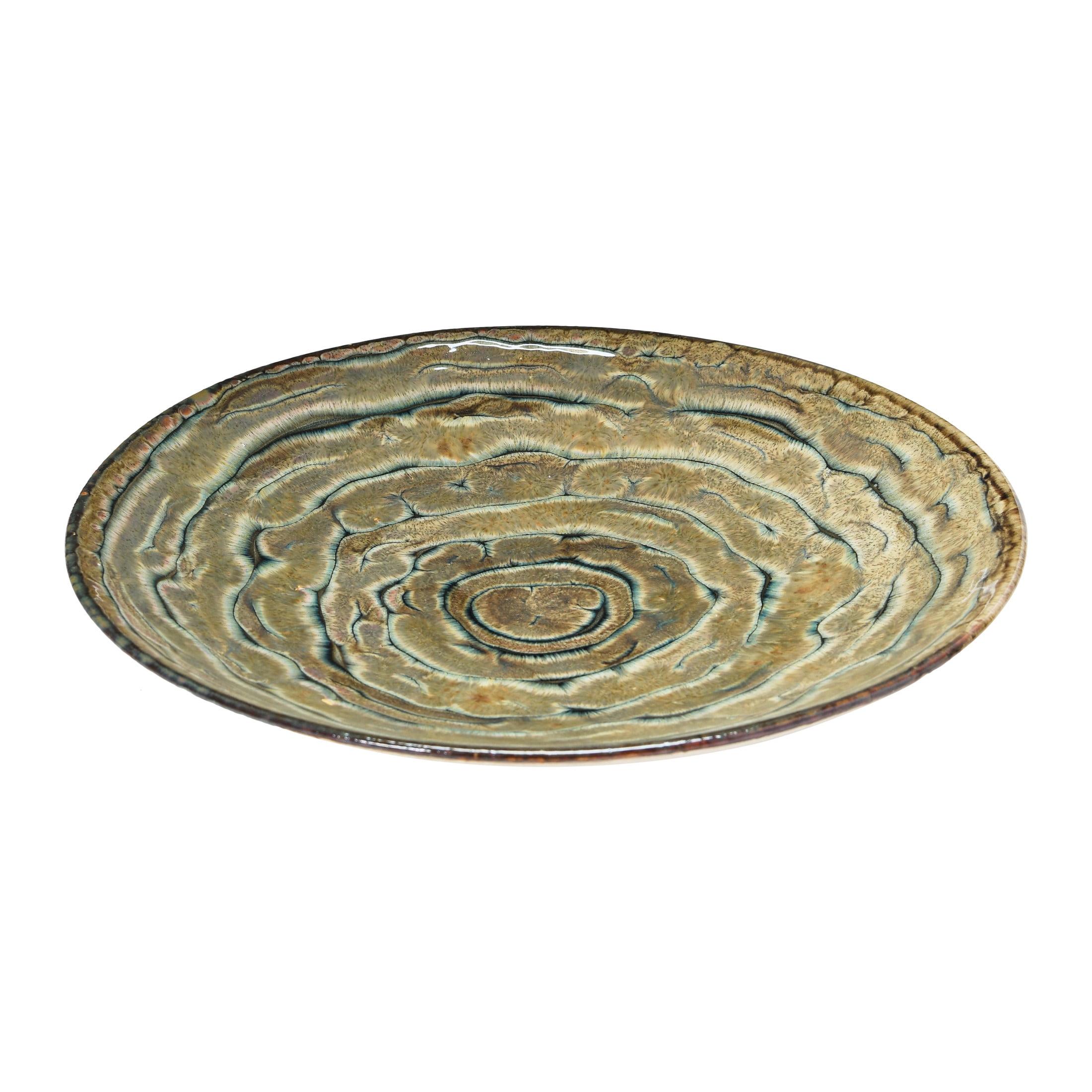 Bloomingville Decorative Stoneware Platter, Reactive Glaze