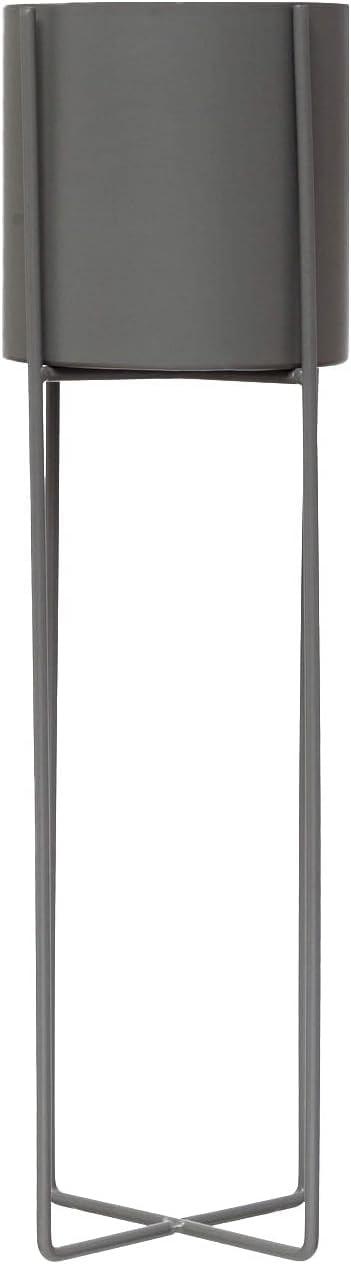 Charcoal Grey Iron Contemporary Planter with Stand