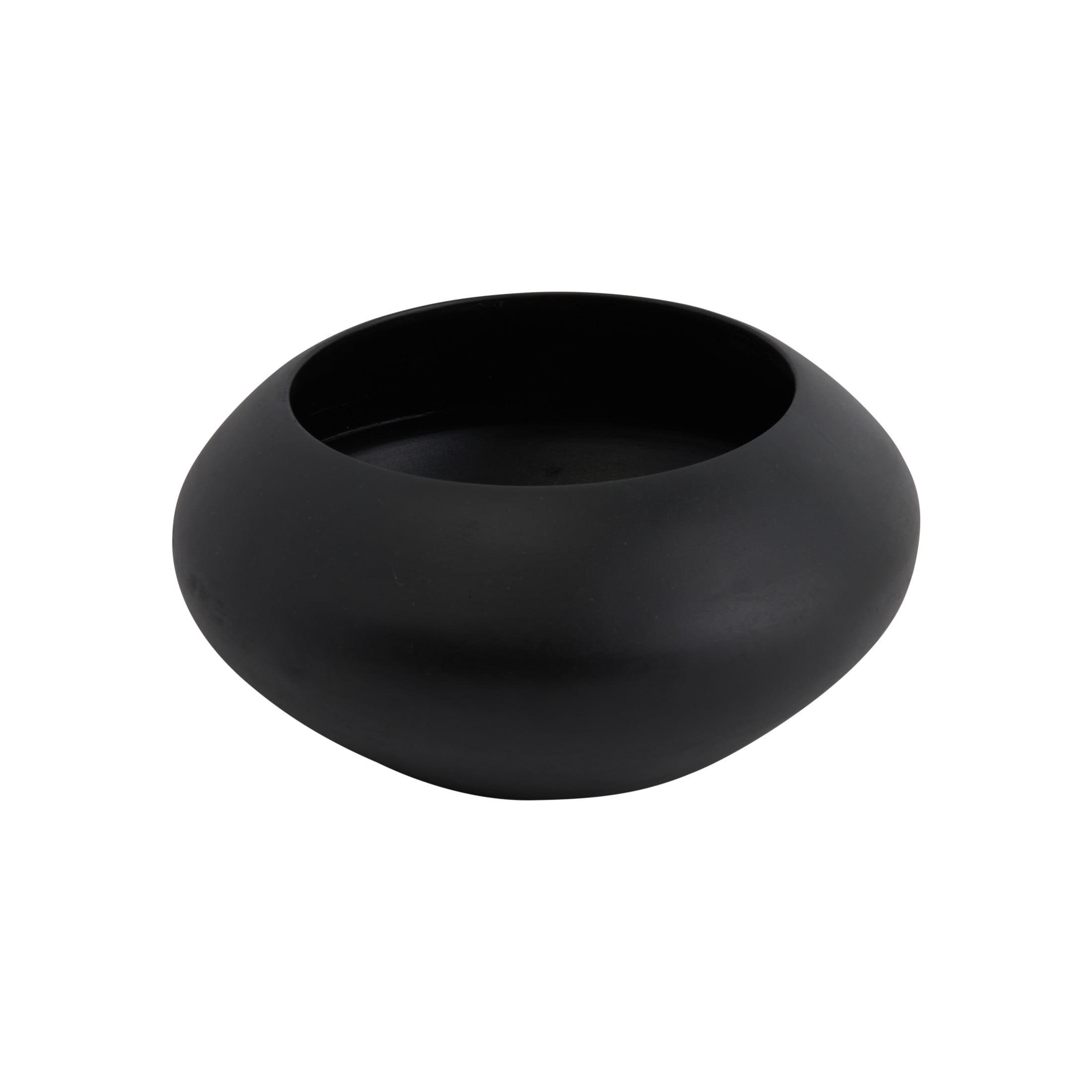 Minimalist Black Round Mango Wood Serving Bowl