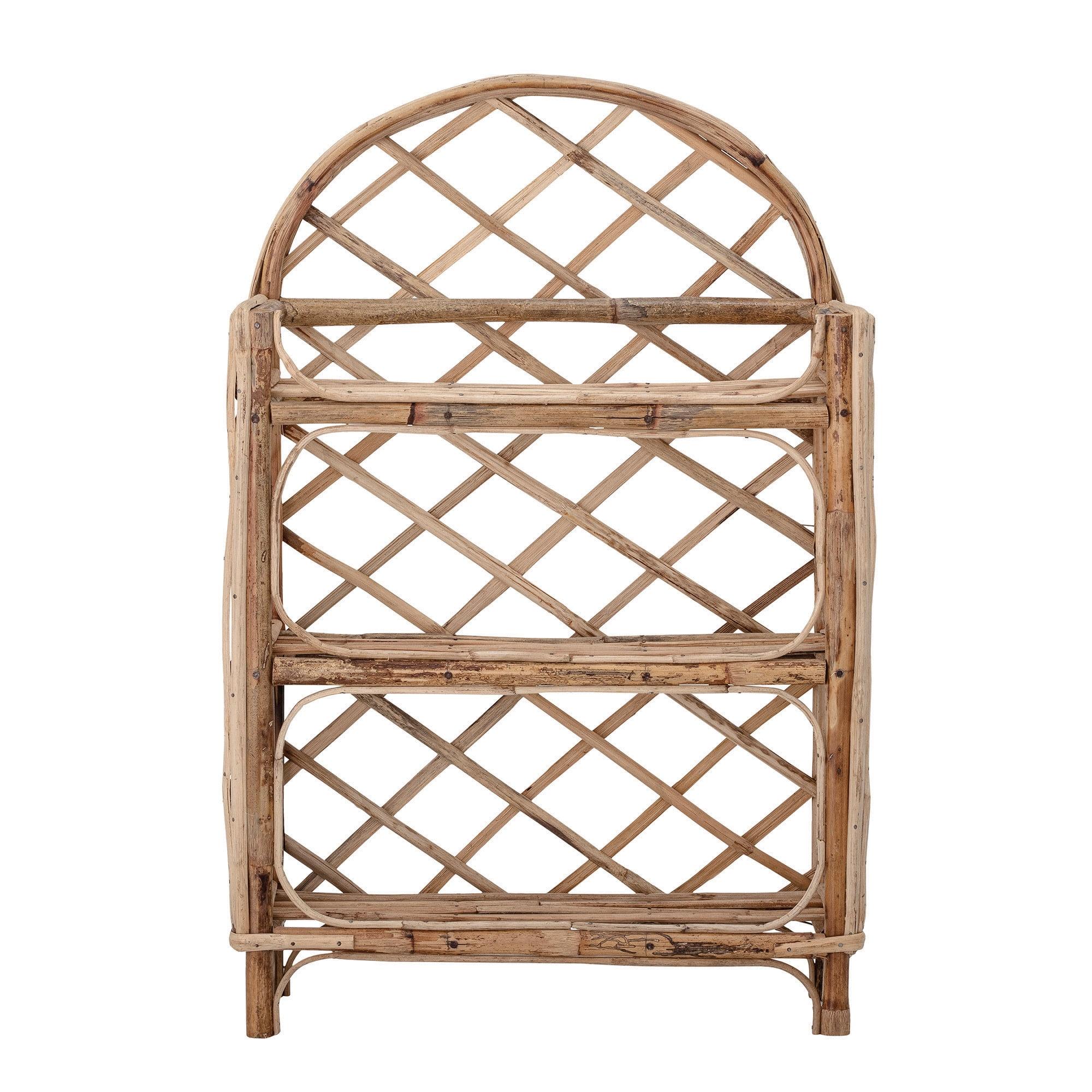 Natural Rattan Arched 3-Tier Wall Shelf