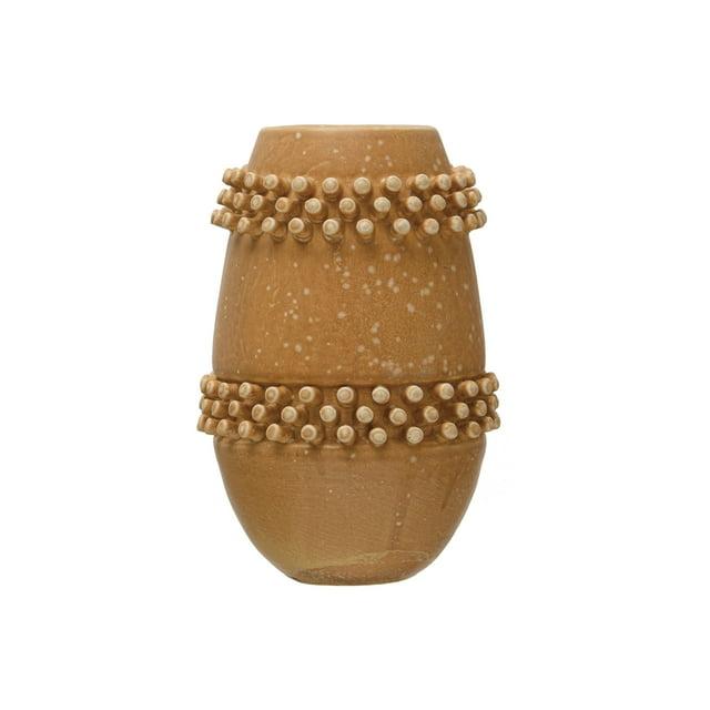 Storied Home Stoneware Vase with Raised Dots, Terracotta Reactive Glaze