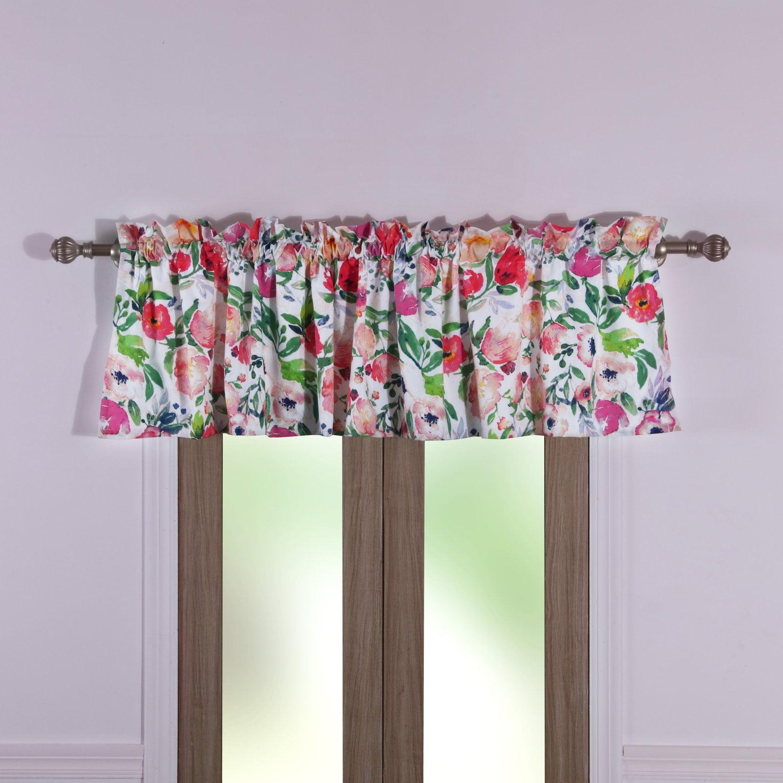 Barefoot Bungalow Blossom Window Valance With 2" header 3" rod pocket - 84x19", Multicolor