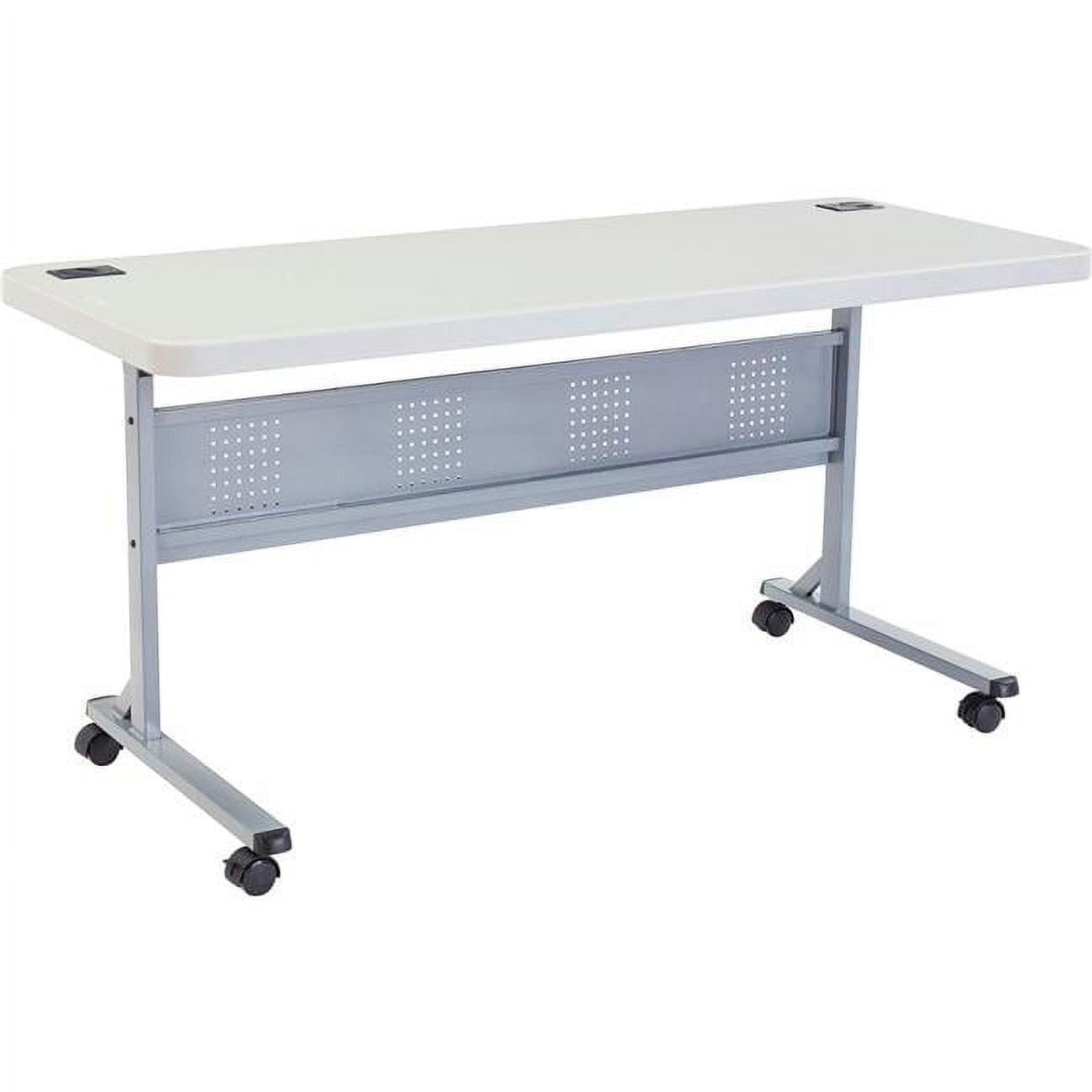 Gray Steel Folding Training Table with Plastic Top, 72" x 24"