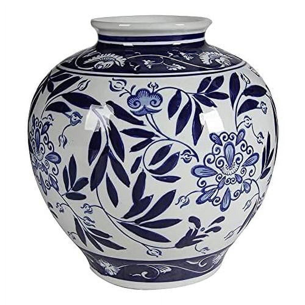 Classic Blue and White Porcelain Bouquet Vase - 9"