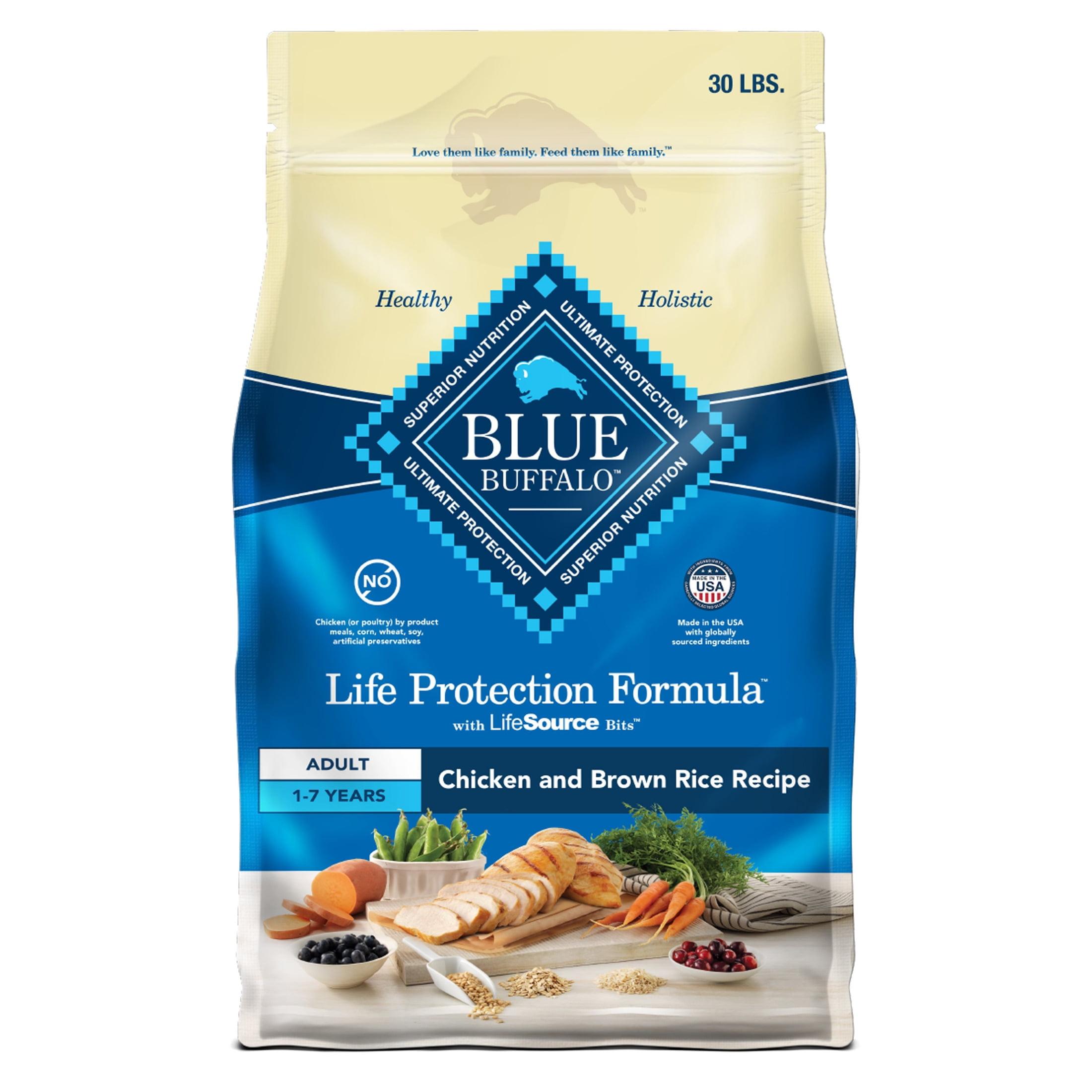 Blue Buffalo Life Protection Formula Natural Adult Dry Dog Food with Chicken and Brown Rice - 30lbs