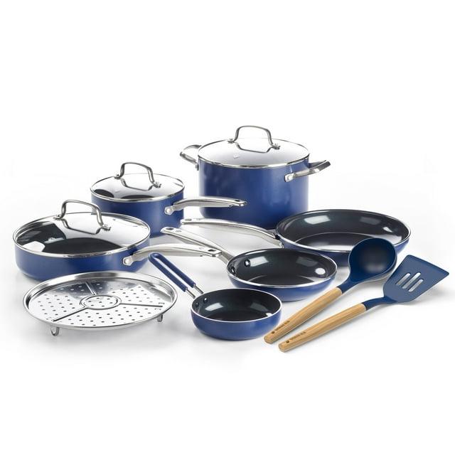 Blue Diamond 12-Piece Healthy Ceramic Nonstick Pots and Pans Cookware Set, Dishwasher Safe