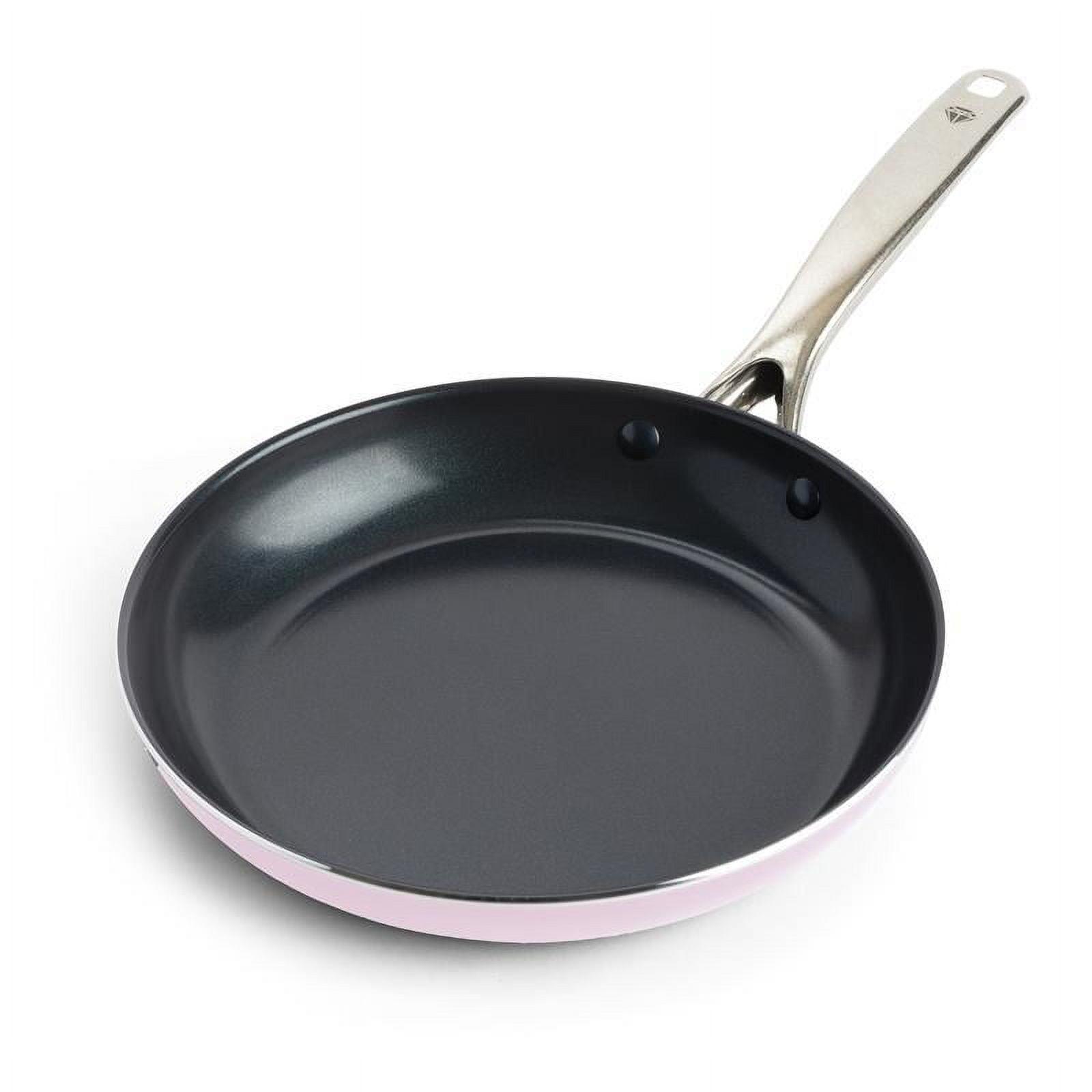 Pink Ceramic Nonstick 10" Frying Pan with Metal Handle