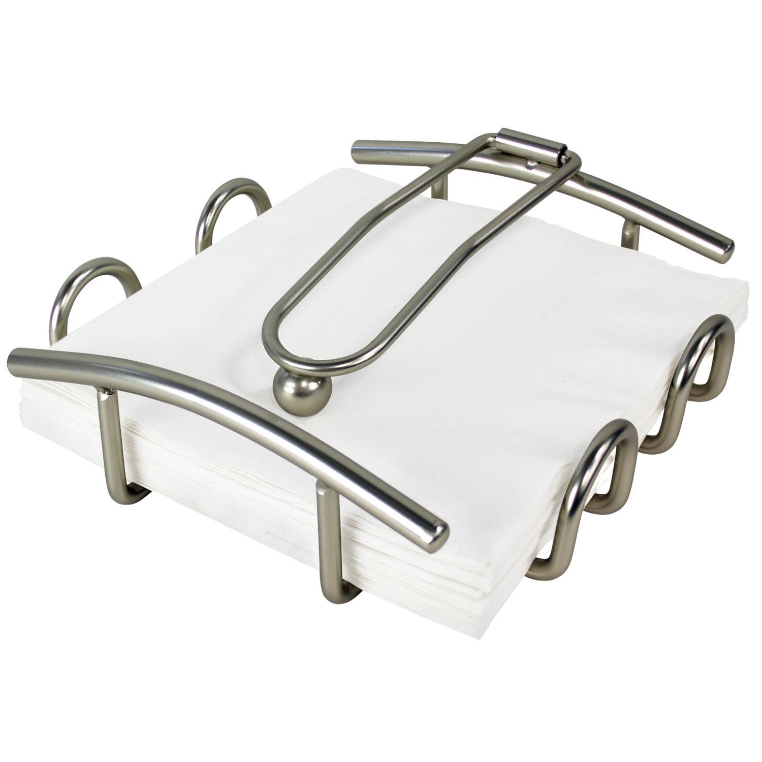 Satin Nickel Farmhouse Metal Napkin Holder