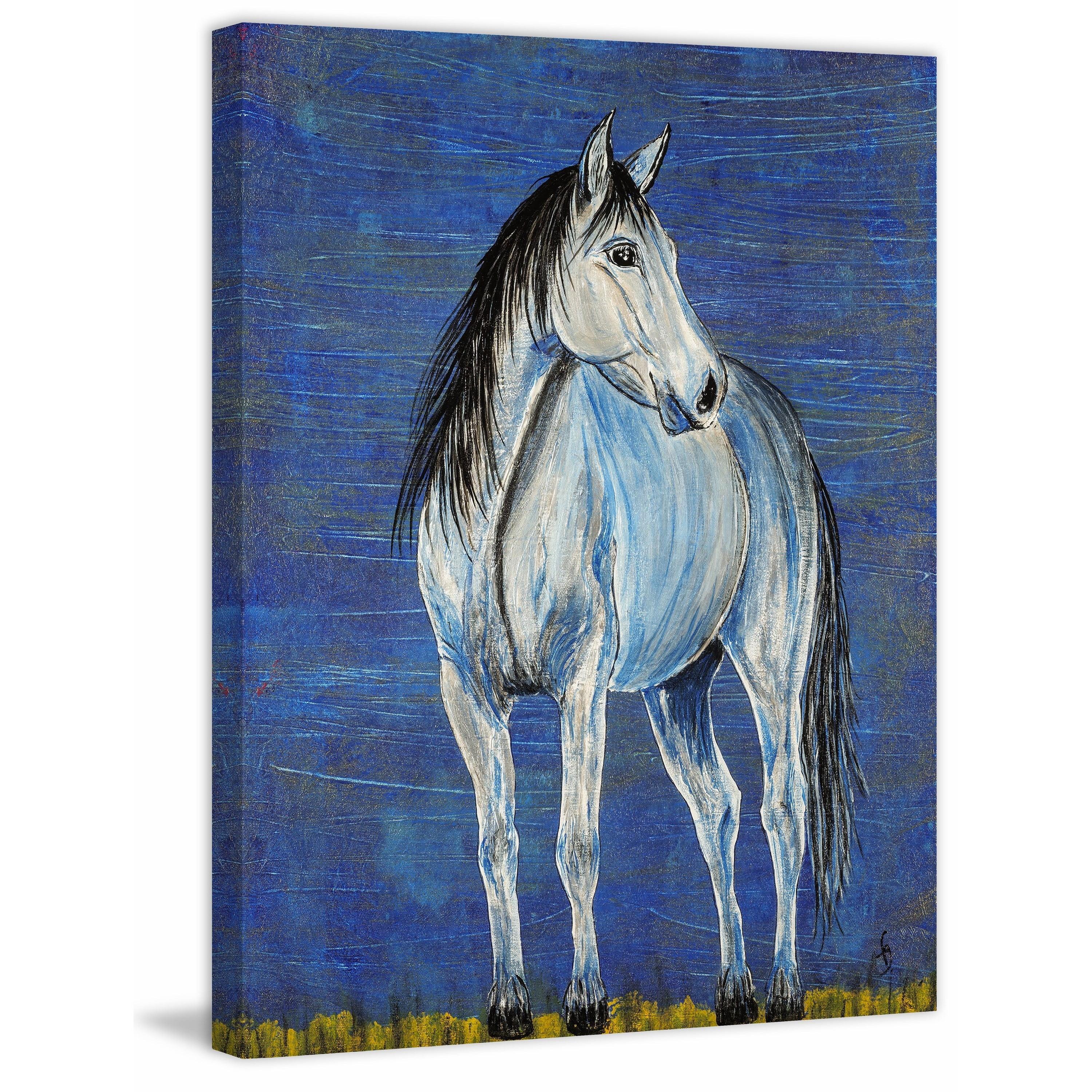 "Blue Note Appaloosa Horse" Painting Print on Wrapped Canvas
