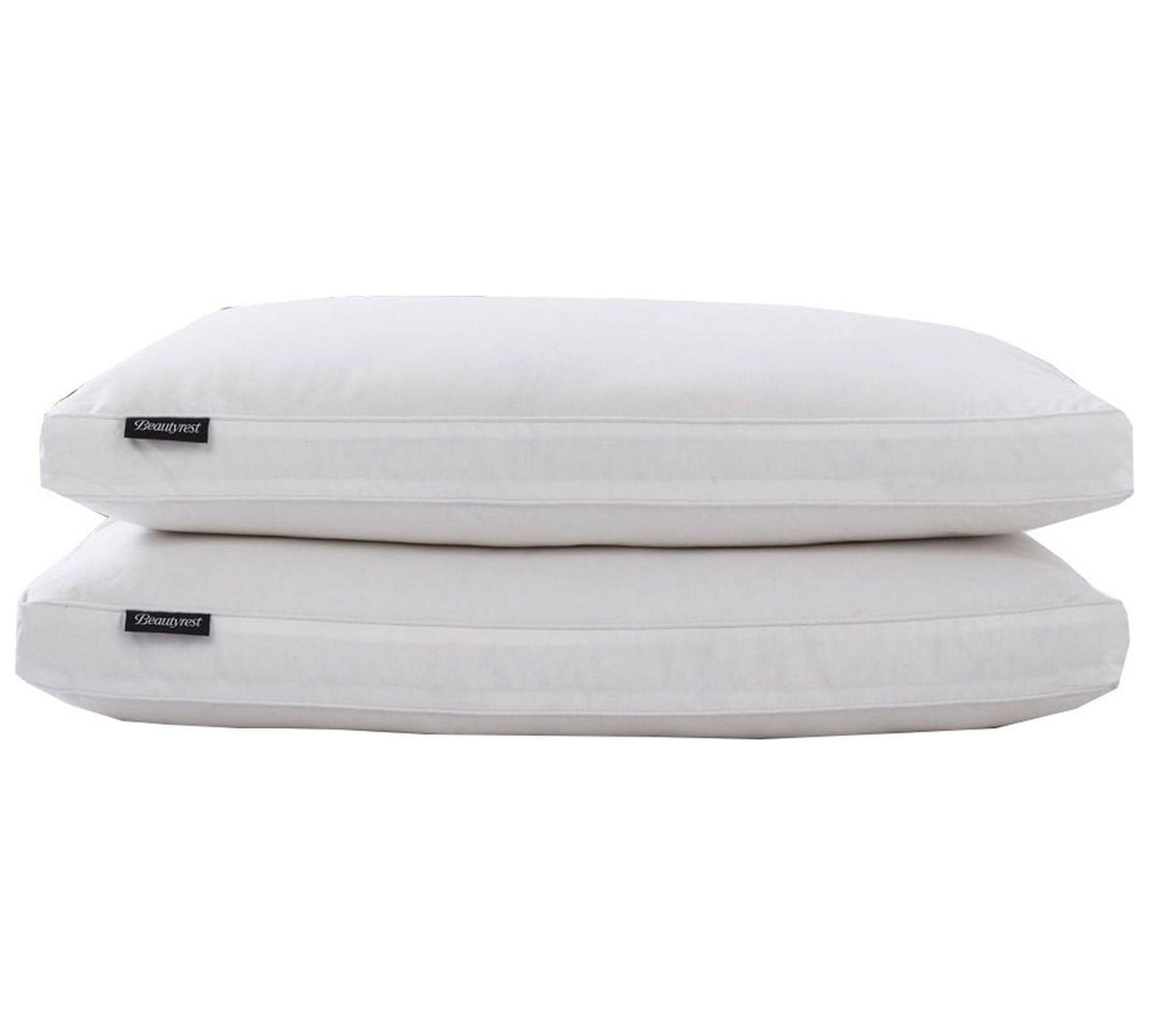 Jumbo White Feather and Down Fiber Hypoallergenic Bed Pillow Set