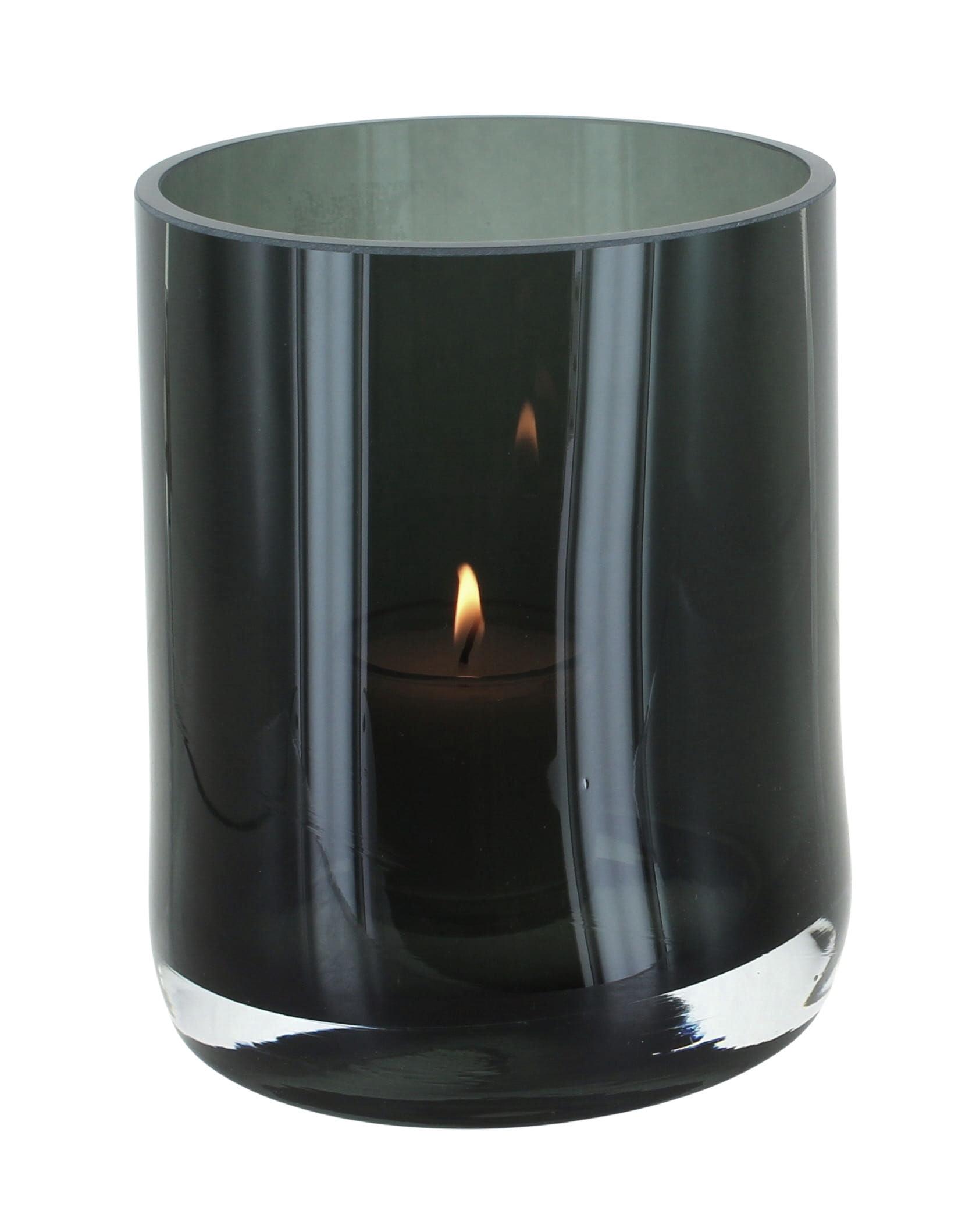 Modern Almost Black Ceramic Hurricane Candle Holder