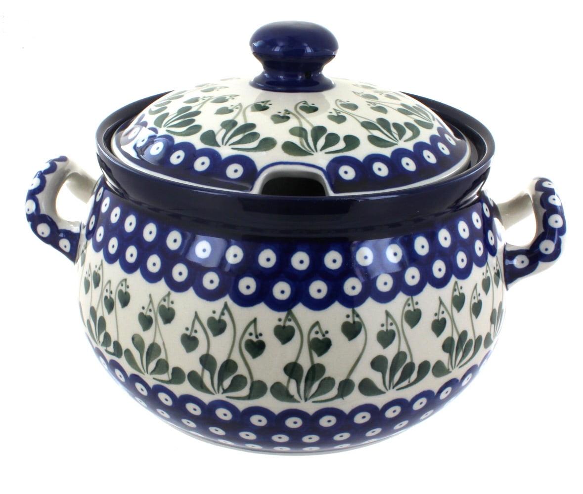 Handcrafted Blue and Green Ceramic Soup Tureen