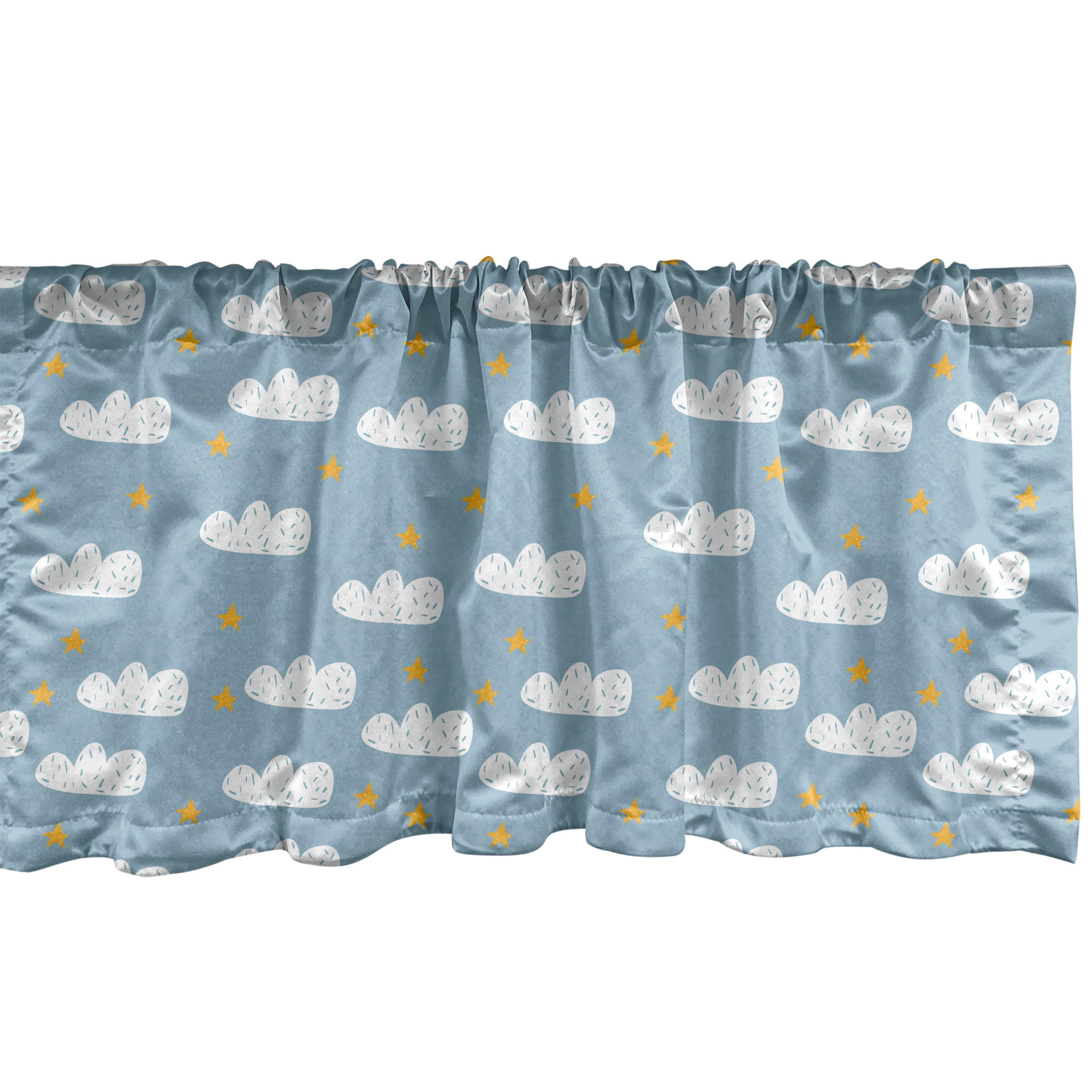 Ambesonne Blue Sky Valance Pack of 2 Repetitive Doodle Style 95829