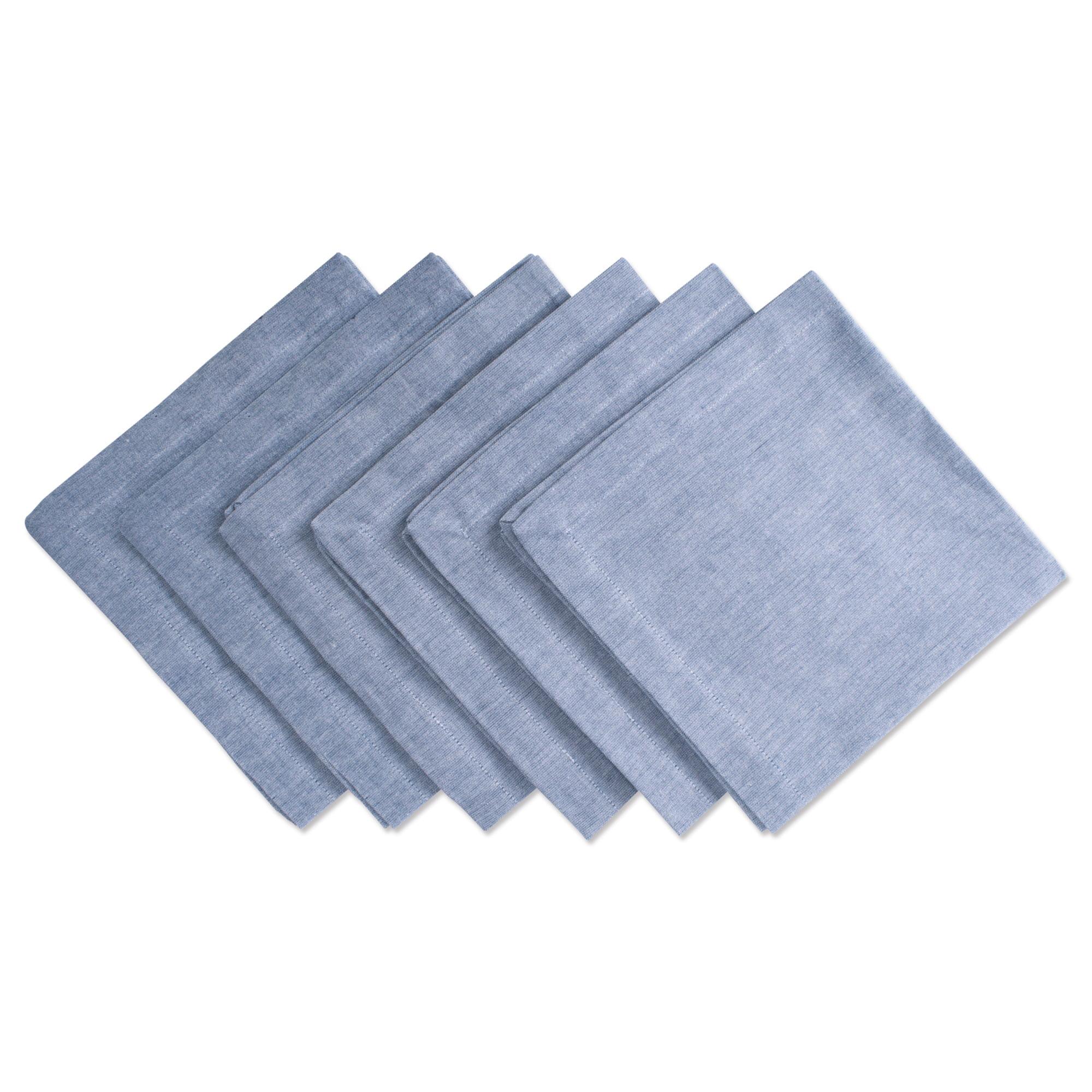 Design Imports  Chambray Napkin Set 6 Piece, Blue, 20X20"