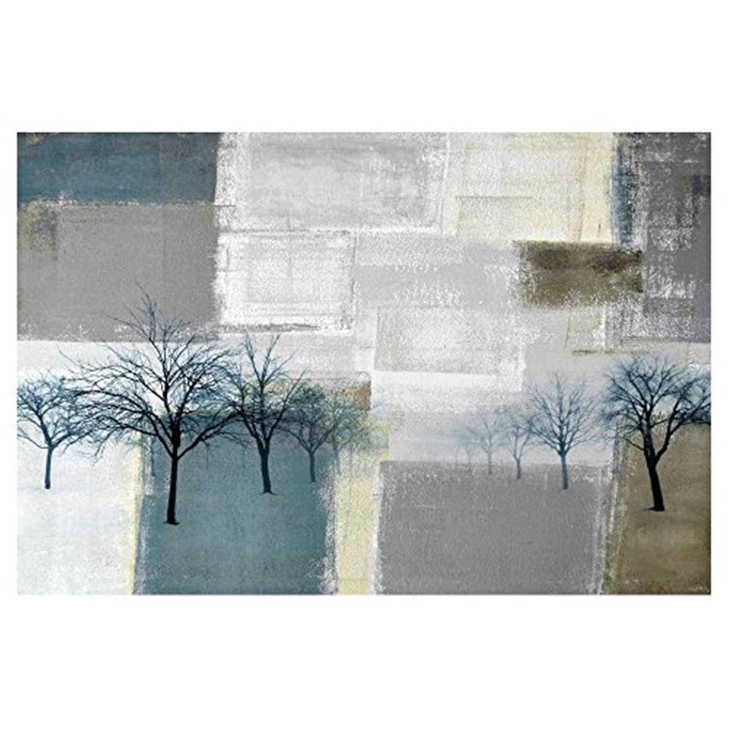 Blue Trees Abstract Landscape Canvas Wall Art