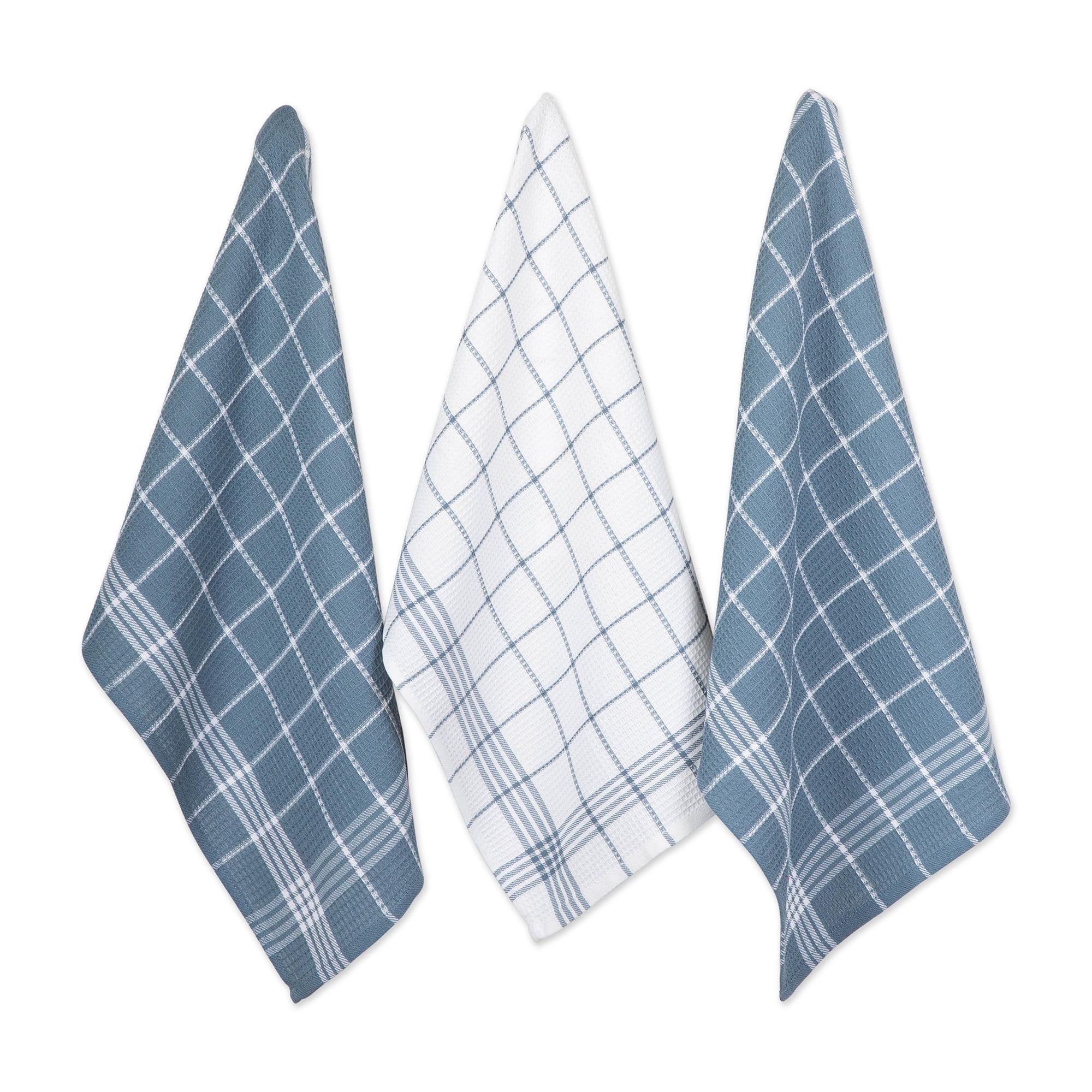 Cotton Checkered Waffle Kitchen Towel Linen Set