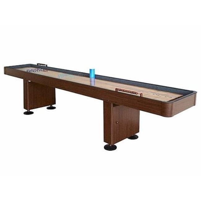 14-Foot Walnut Shuffleboard Table with Climate Adjusters