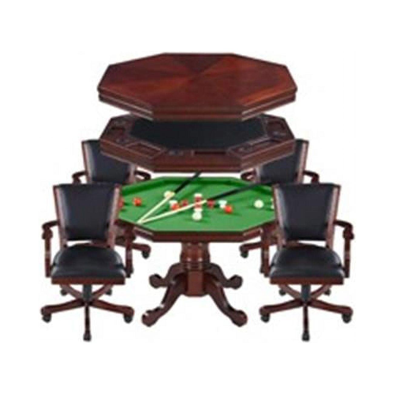 Walnut 3-in-1 Poker and Bumper Pool Table with Chairs