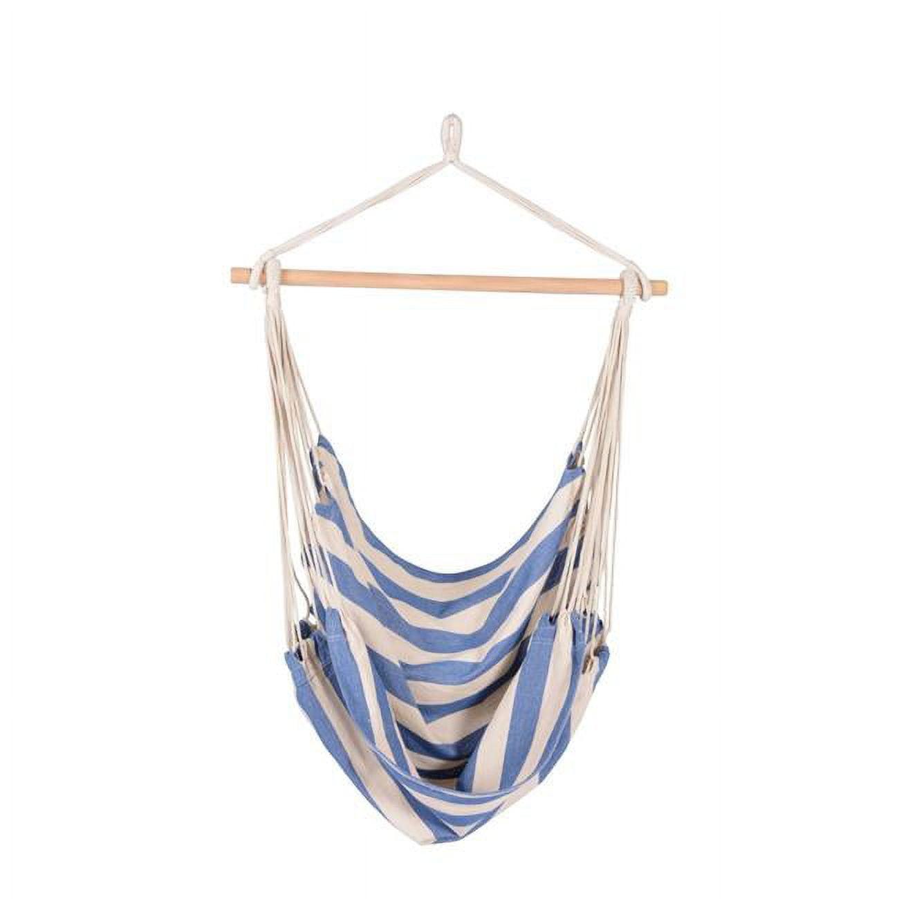 Hampton Blue and White Striped Hanging Hammock Chair