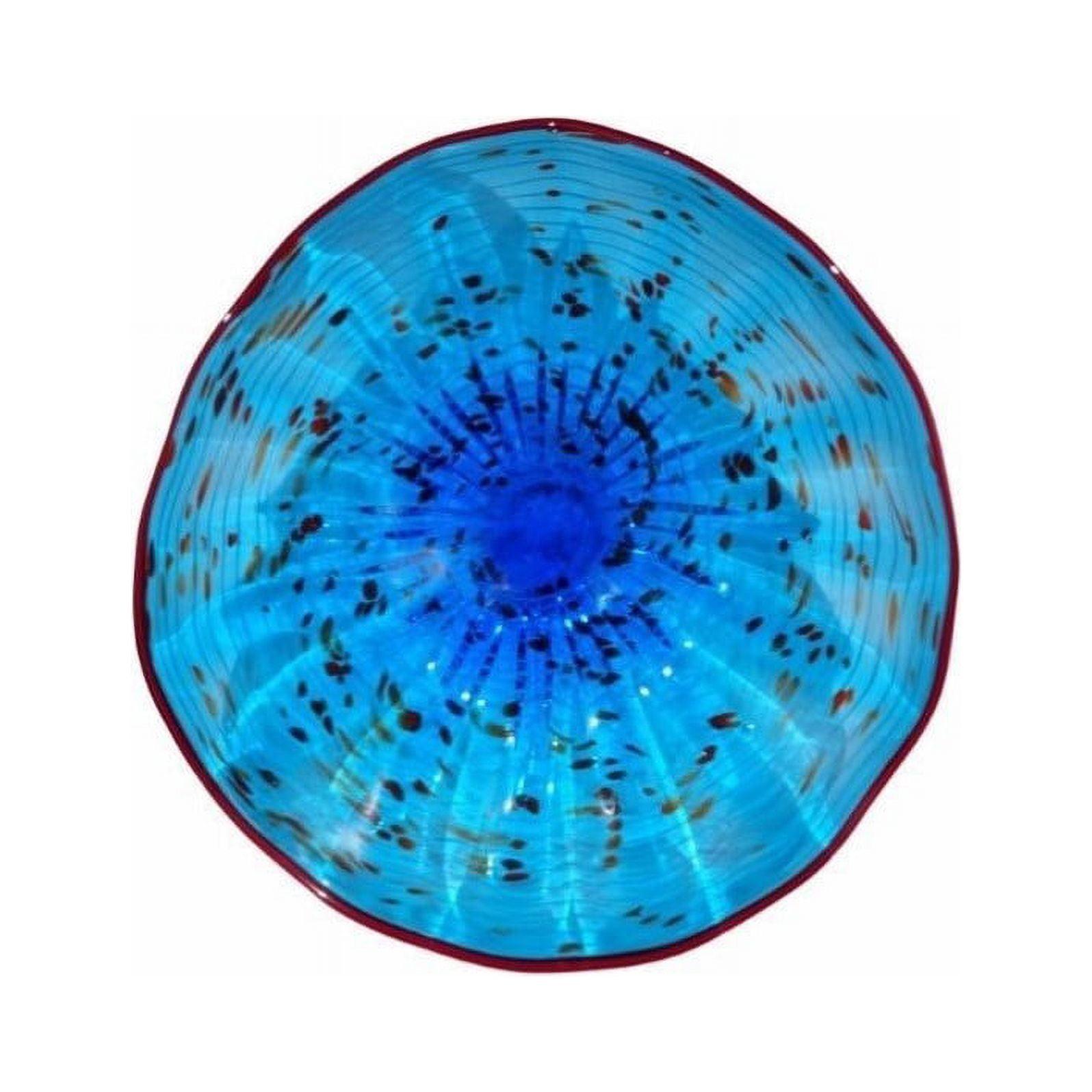 Azure Wave Nautical Glass Art Plate 16"