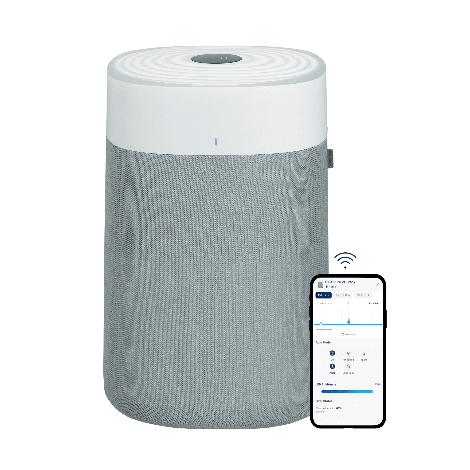 Blueair Blue Max Air Purifier, Blue Pure 211i Max, up to 1,524sqft