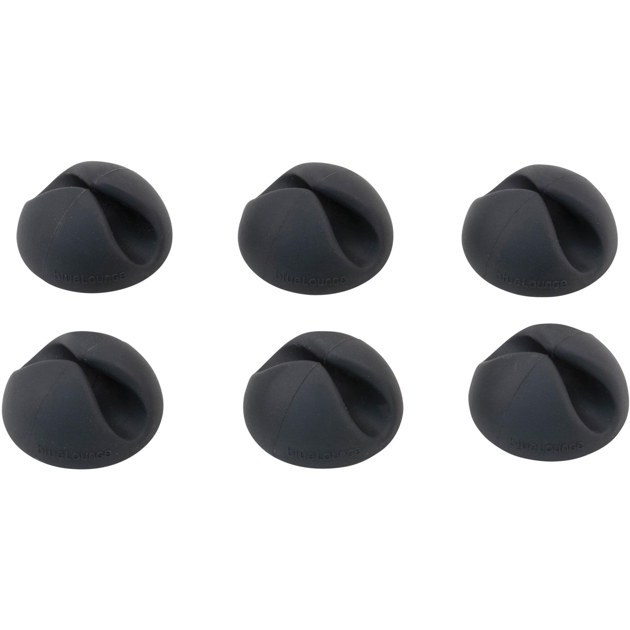 Advantus Cable Clip CableDrop 1-1/10"Wx1-1/10"Lx3/5"H 6/PK Black BLUCDBL