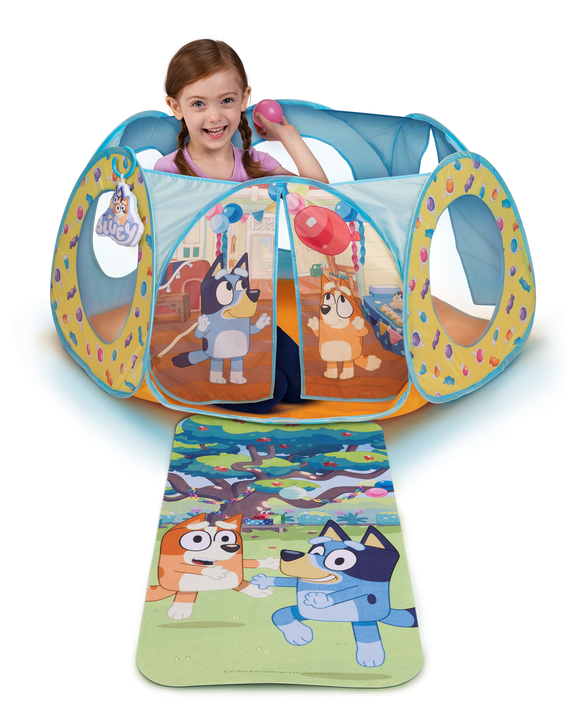 Bluey Indoor Ball Pit Arena with 20 Soft Flex Balls Electronic Sounds and Mat
